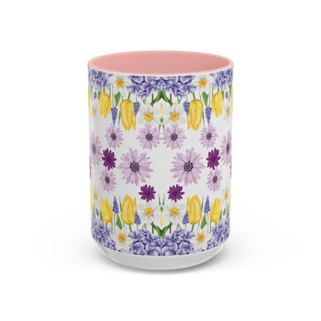 Botanical Floral Mug  Lavender & Yellow Flowers, Ceramic 11oz & 15oz Cup, Ideal Gift for Coffee Lovers, Mother's Day, or Cozy Spring Mornings