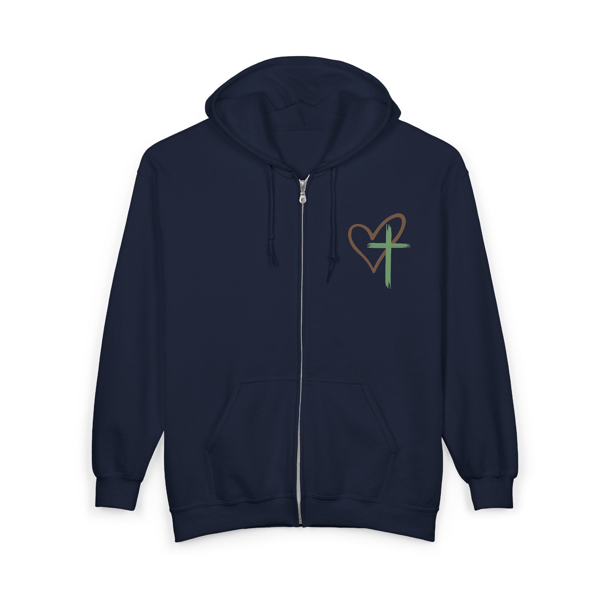 Faith-Inspired Full Zip Hoodie - "Jesus Has My Back"