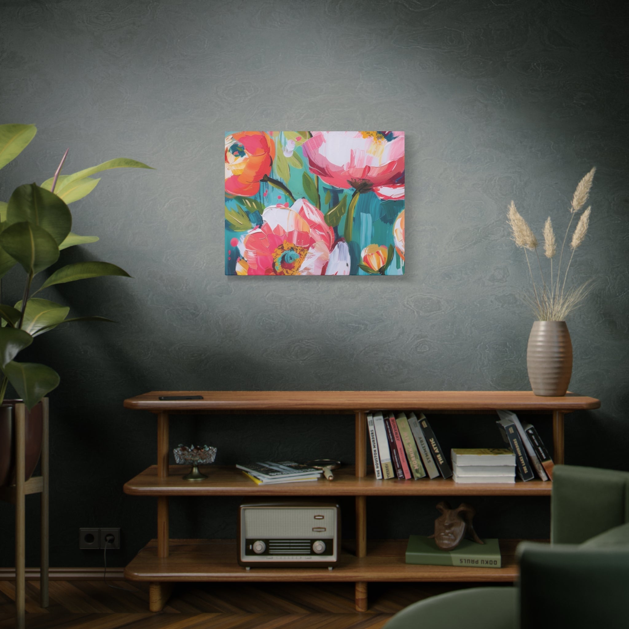 Unique Boho Floral Wall Art Matte Canvas Stretched, Vibrant Botanical Design, Perfect for Living Room, Bedroom, or Office Decor, Adds a Stylish Touch to Any Space - MRSBYVALLE