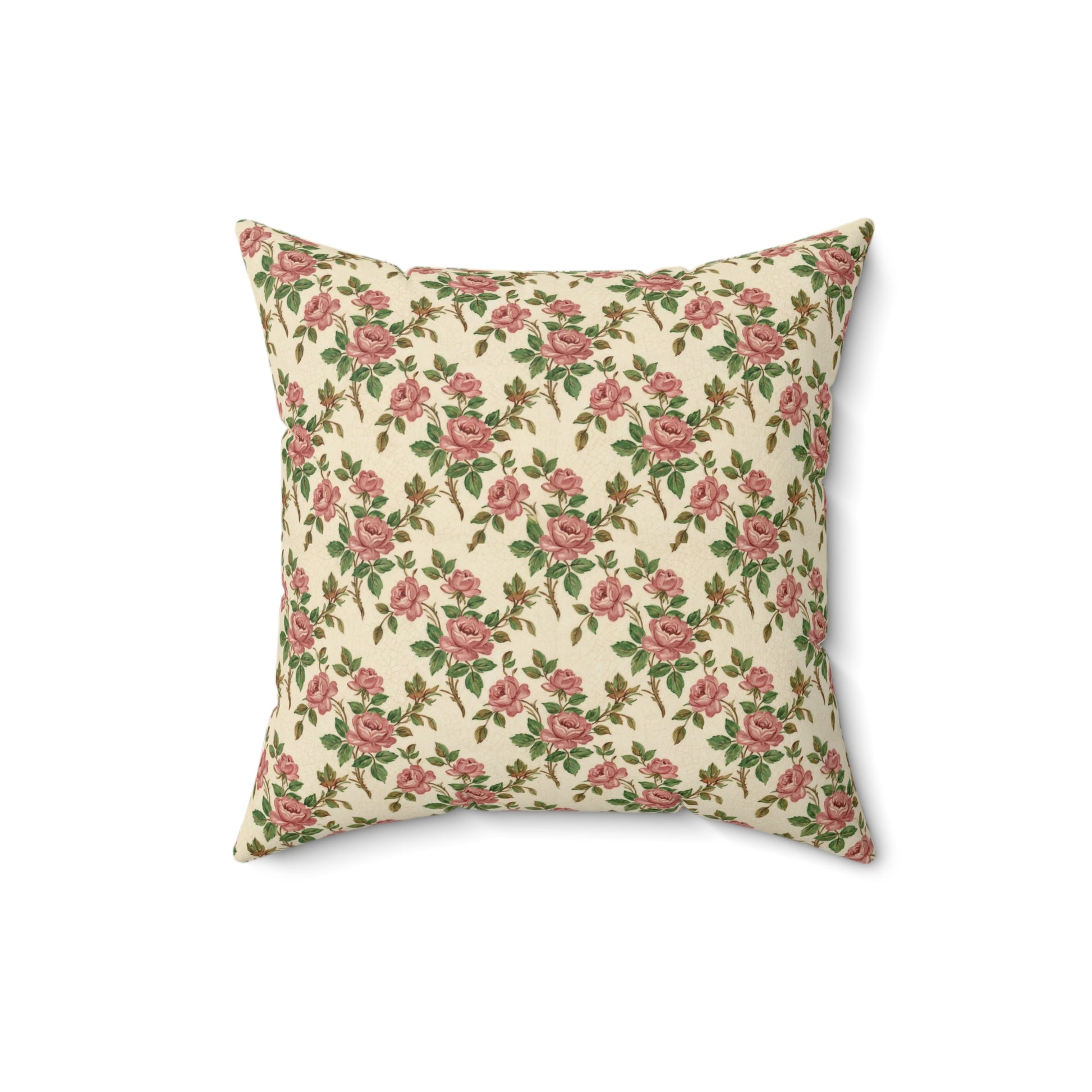 Square Pillow Vintage Franciscan Rose Cozy Home Decor Bedroom, Office