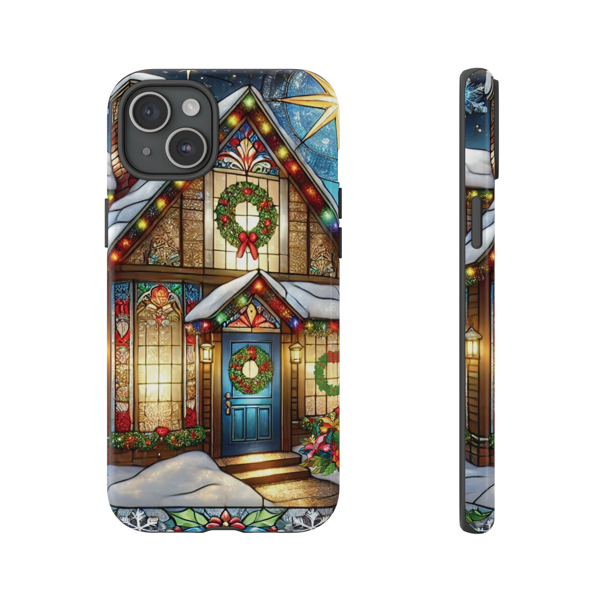 Stain Glass Christmas Phone Case Unique Holiday Protection for Your Device | Stylish & Durable Cover Gift for Her Phone 15, Samsung iPhone Samsung Accessory Gift for Her
