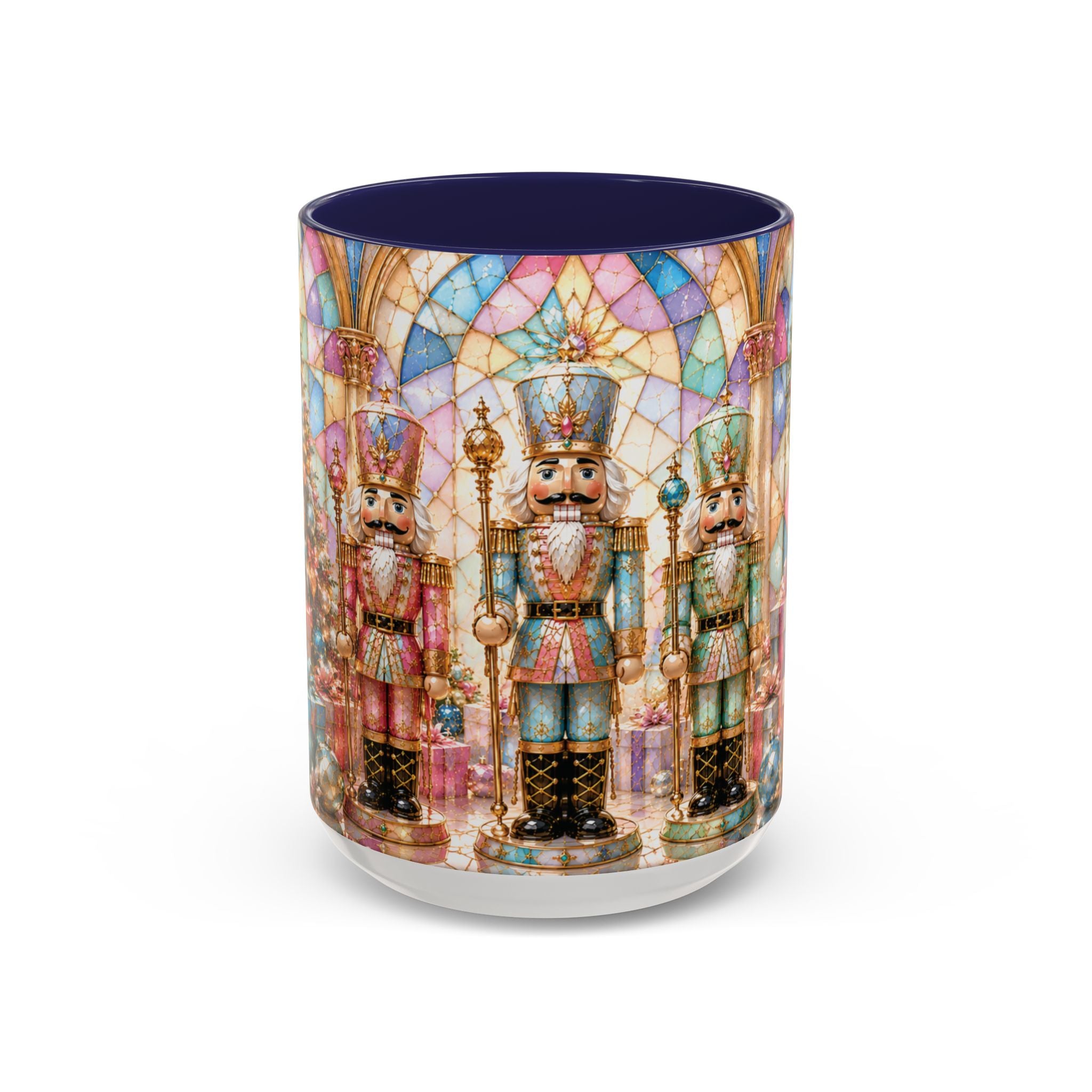 Nutcracker Christmas Coffee Mug – Festive Stained-Glass Holiday Accent Cup (11/15oz) Gift for Her