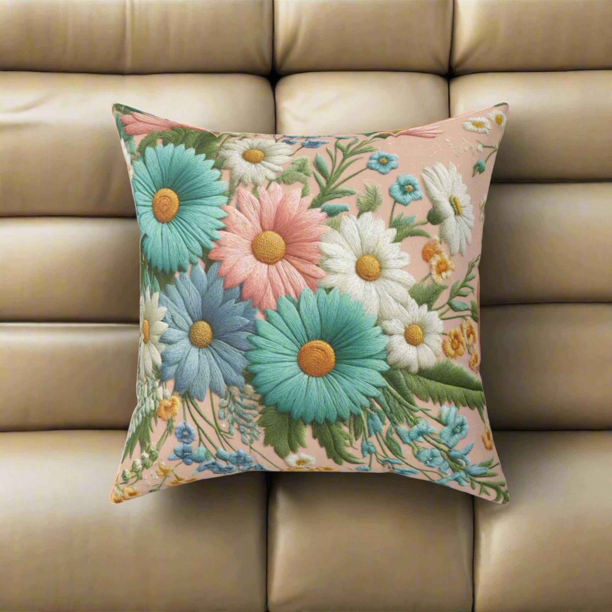 Best Elegant Pastel Floral Boho Square Pillow Add a Touch of Nature to Your Home Decor | Premium Quality, Soft, and Durable | Perfect for Couch, Bed, or Chair | Elegant Floral Bedrooms, Soft,Pillow Gift New House, Bridal Shower Gift - MRSBYVALLE