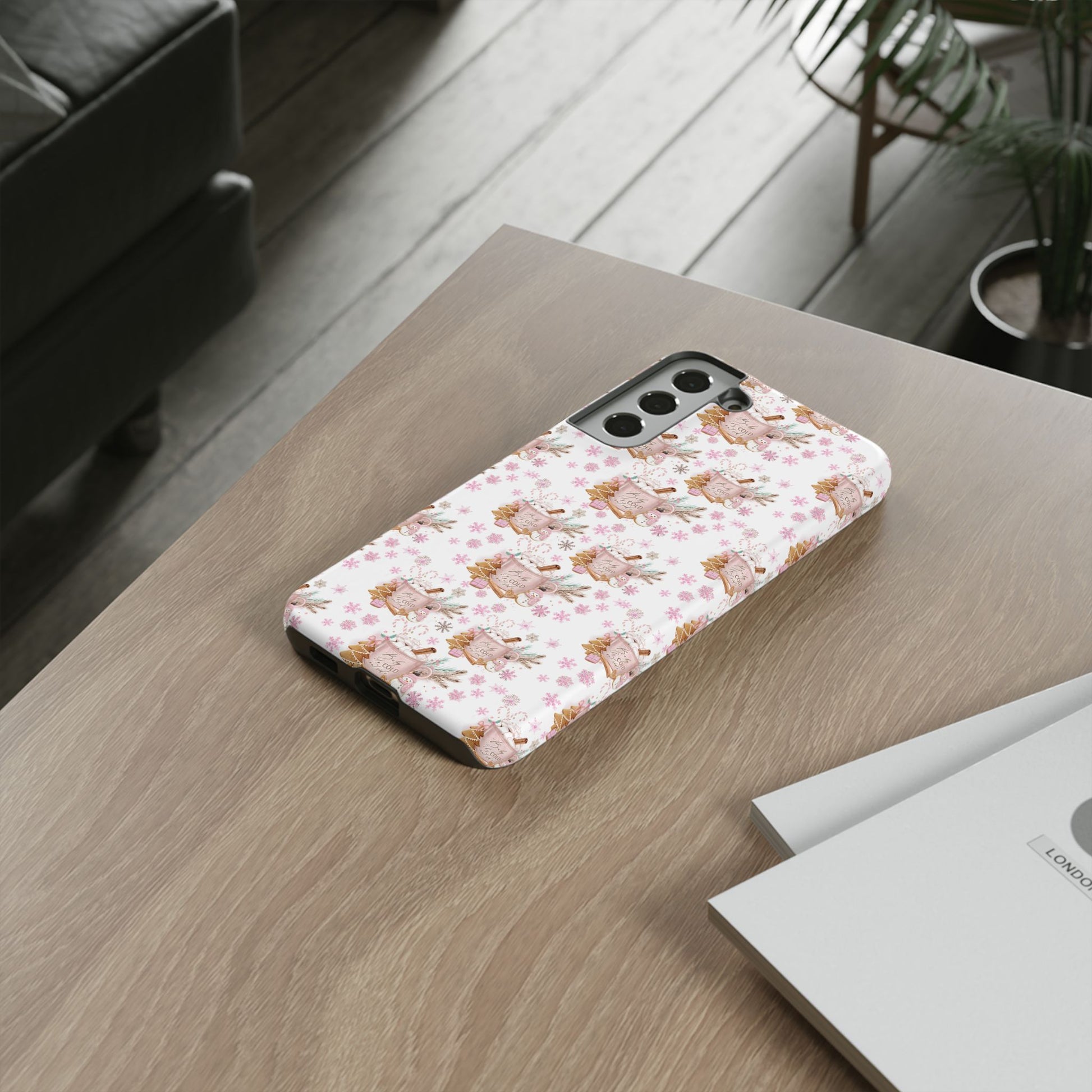Baby it's Cold Outside Pink and White Phone Case Unique Holiday Protection for Your Device | Stylish & Durable Cover Gift for Her Phone 15, Samsung iPhone Samsung Accessory Gift for Her