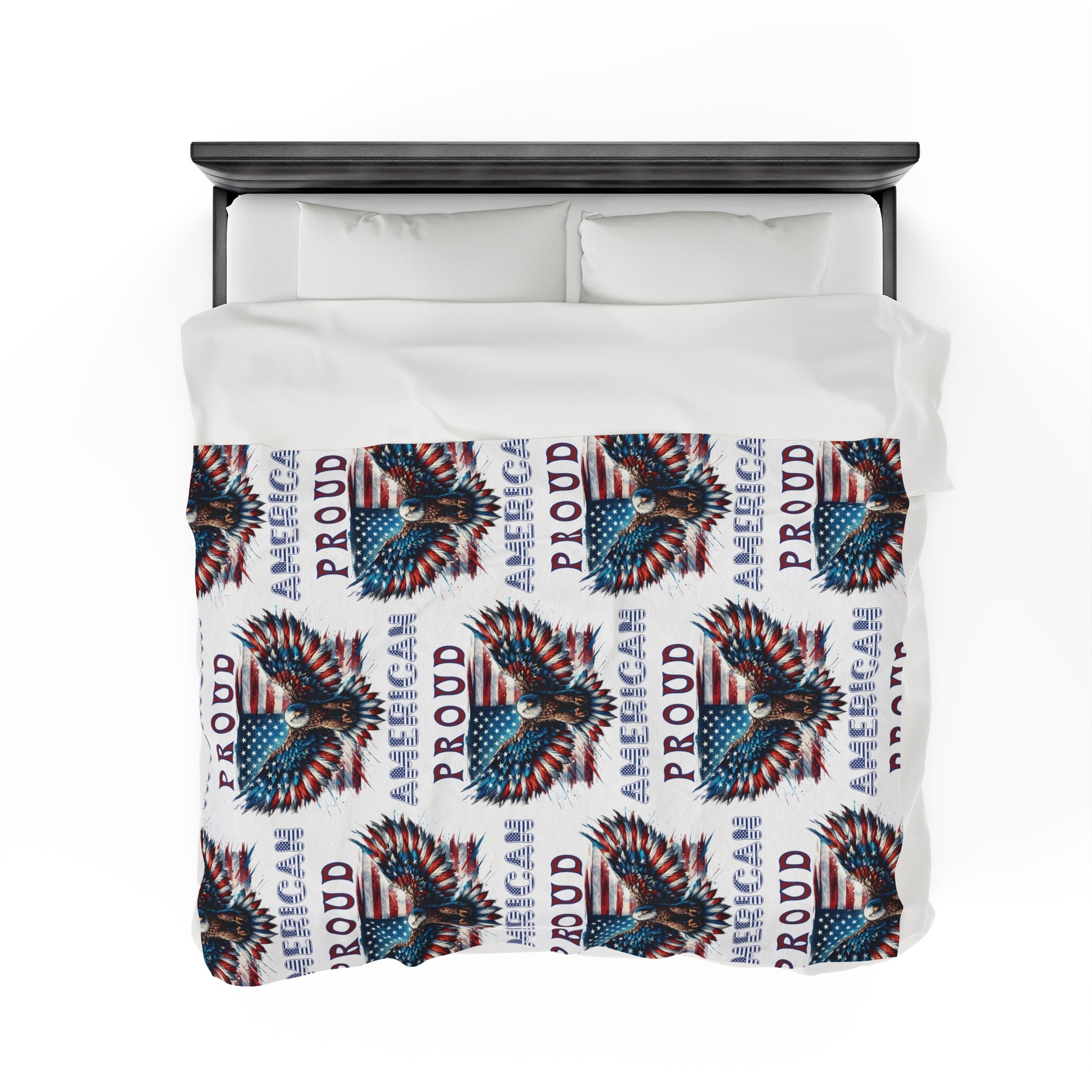 Patriotic American Flag and Eagle Velveteen Plush Blanket Cozy Up with Stunning USA Symbol! Perfect for Living Rooms, Bedrooms, and Proud Americans Housewarming, Dad's Gift for Birthday - MRSBYVALLE