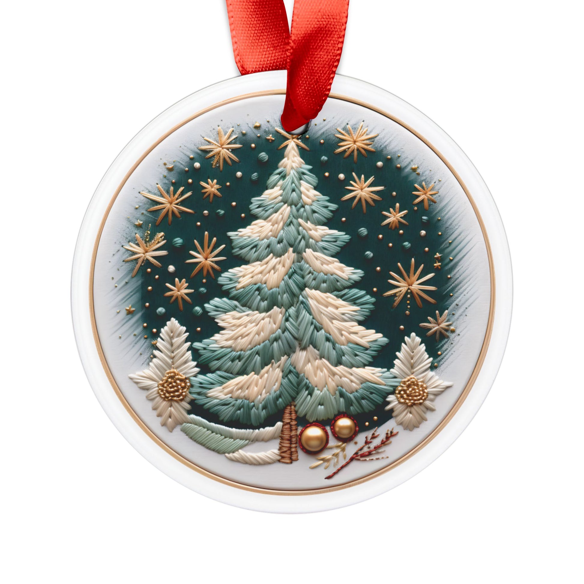 Christmas Ornament 3D Illusion Acrylic with Ribbon - Festive Holiday Décor, Perfect Gift for Tree, Home, Office | Unique Christmas Decoration Holiday Keepsake Ideal for Tree Trimming and Gift Giving - MRSBYVALLE