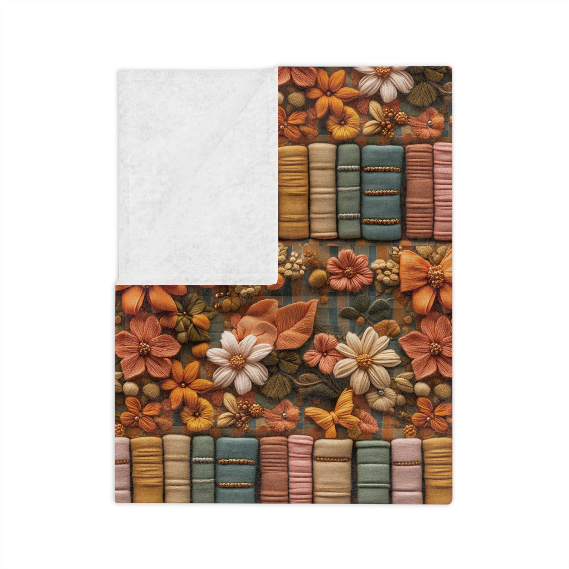Cozy Boho Fall Minky Blanket 3D Illusion Books & Bows Design | Perfect for Autumn Comfort, Warmth, and Style | Ideal Gift for Book Lovers and Fall Enthusiasts Housewarming Gift Throw - MRSBYVALLE
