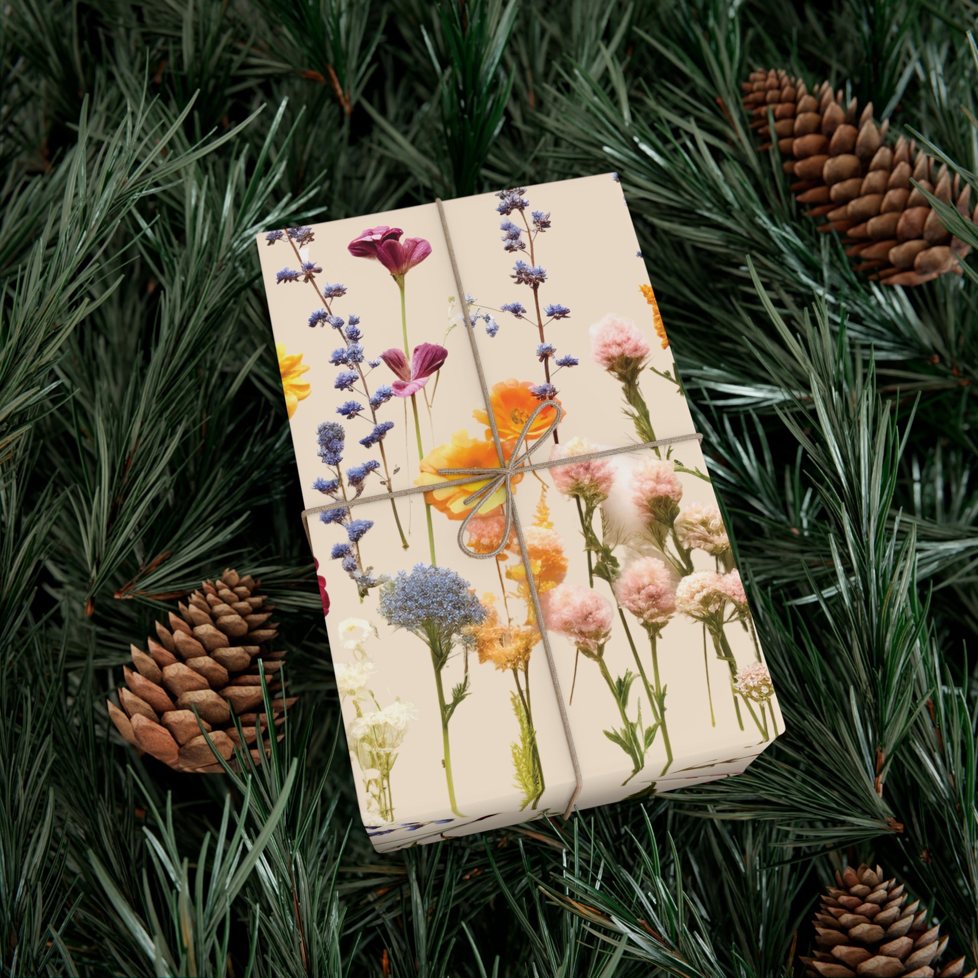 Wildflowers Press Illusion Floral Symphony Timeless Wrapping Paper Perfect for Weddings, Bridal & Baby Showers Eco-Friendly, All Occasion.