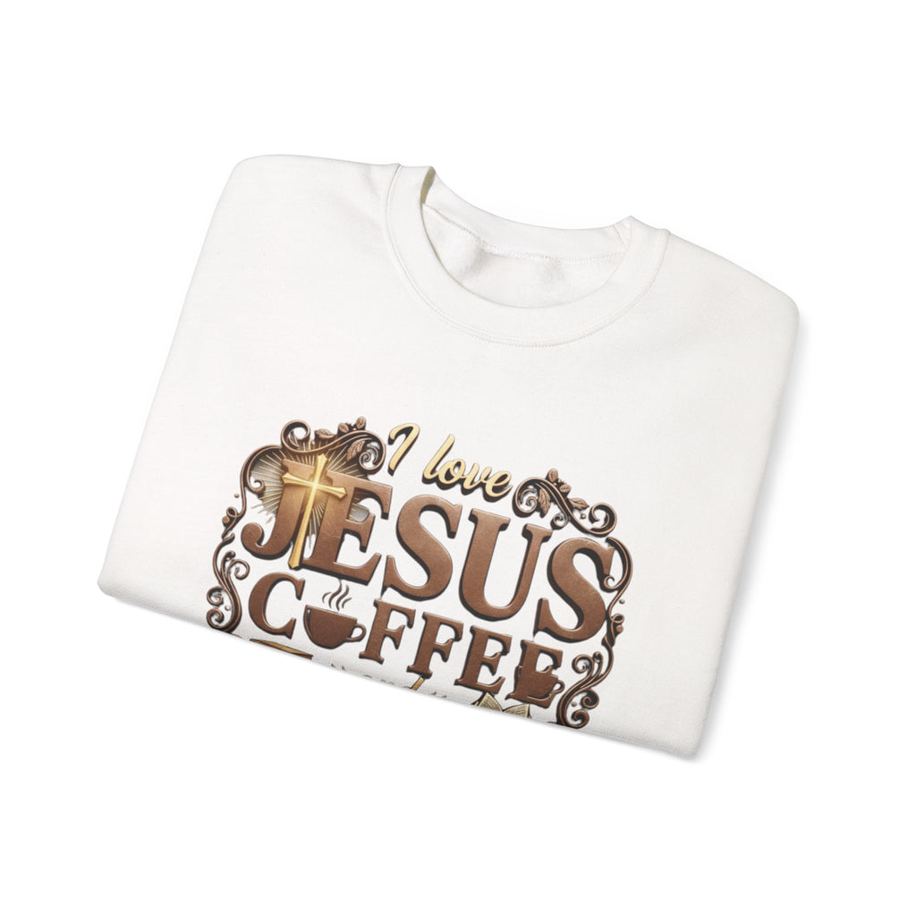 Love Jesus, Coffee & Books Sweatshirt | Christian Unisex Crewneck, Cozy Faith Gift