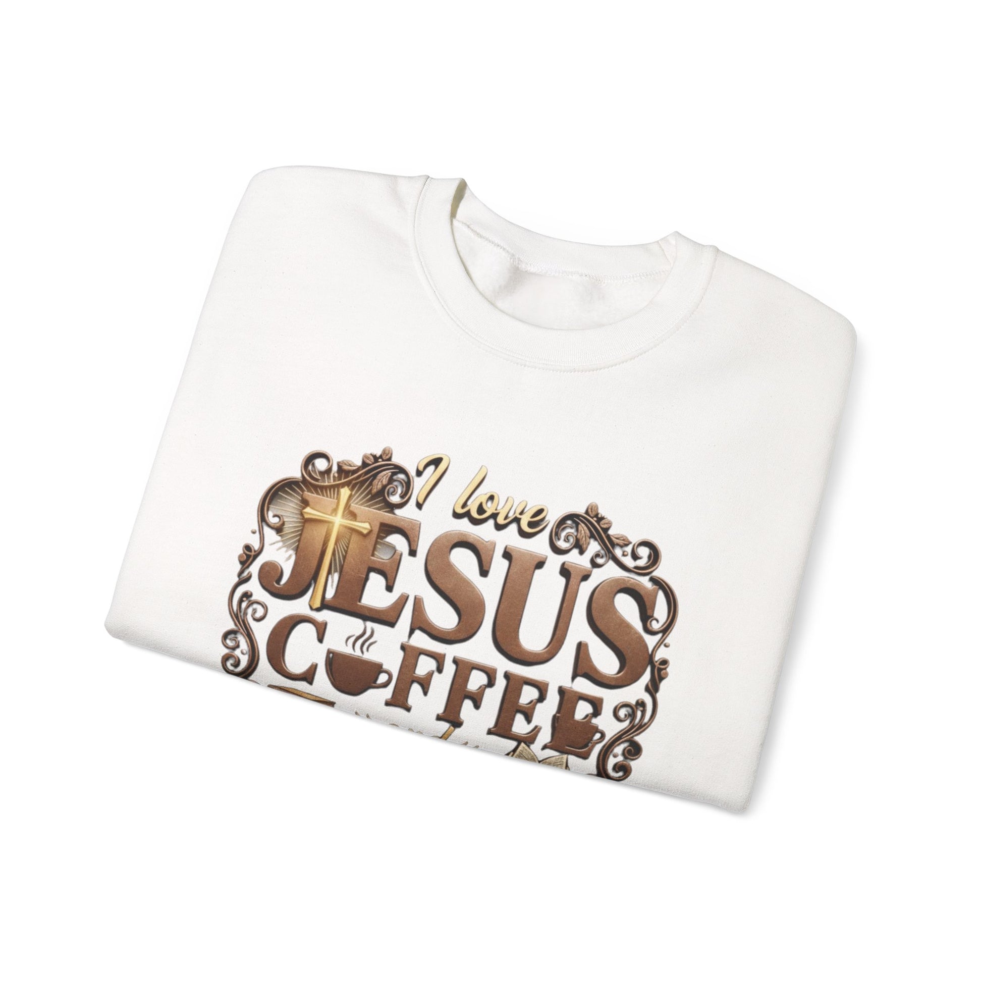 Love Jesus, Coffee & Books Sweatshirt | Christian Unisex Crewneck, Cozy Faith Gift