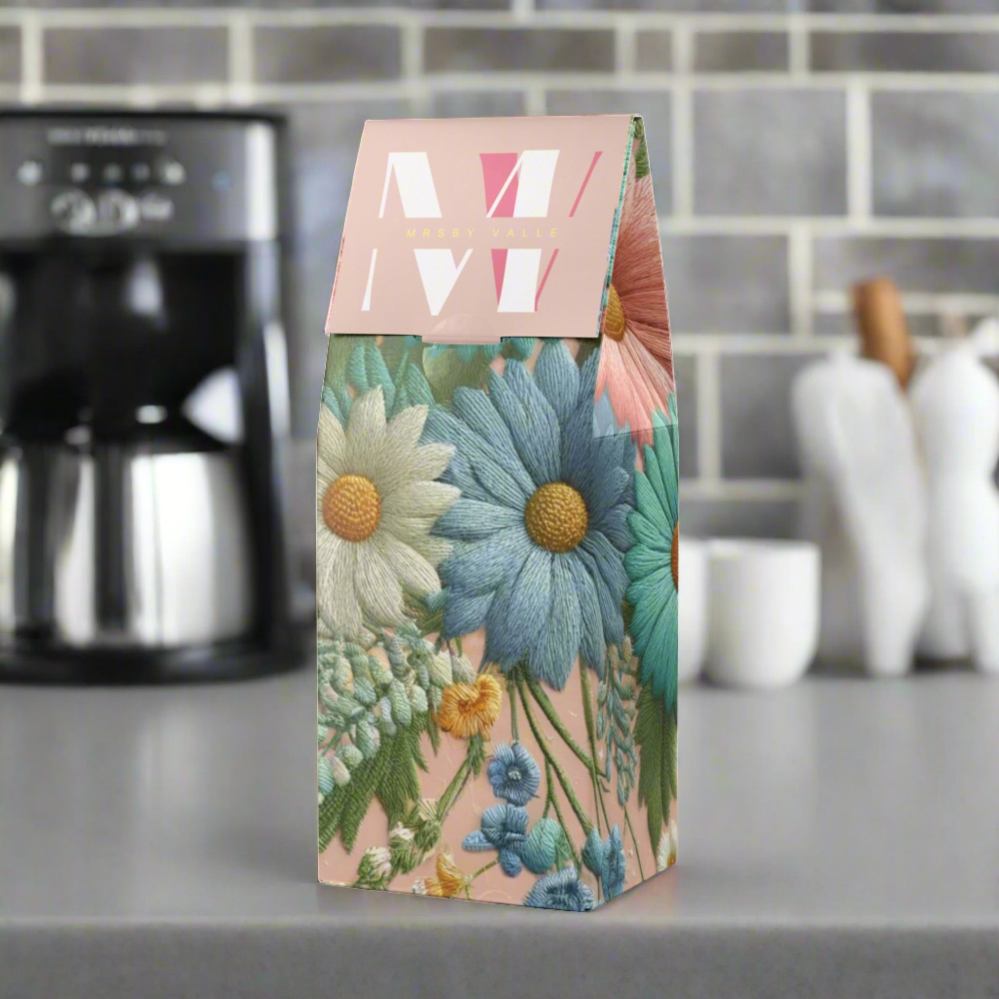 Best Coffee Elegant Pastel Floral Design Medium-Dark Roast with Toasted Nut Cocoa Notes Serene Modern Cascades Blend Medium-Dark Roast Coffee Fun Design | Gift for Mom - MRSBYVALLE