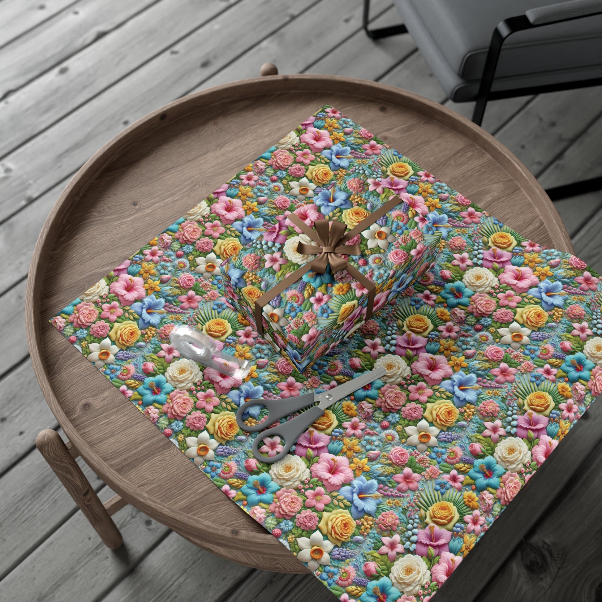 Gift Wrap Pastel Floral Wrapping Paper Elegant Flower Design, Premium Quality Gift Wrap for All Occasions, Beautiful Versatile for Birthdays, Weddings, and More Decor - MRSBYVALLE