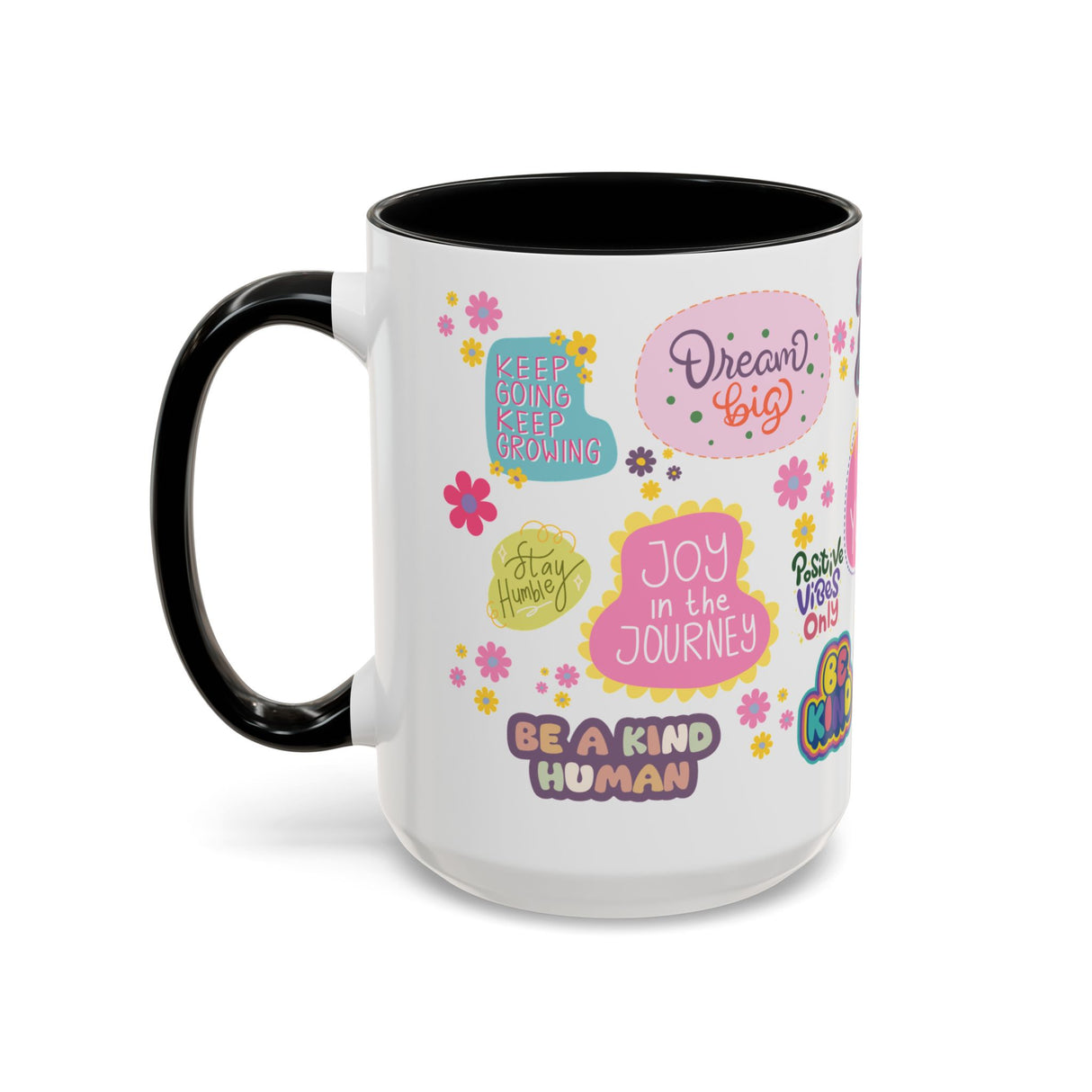 Good Vibes Only Coffee Mug 11 & 15 oz Ceramic Inspirational Cup, Positive Affirmation Gift for Mom, Teacher & Coworker | Morning Motivation Mother's Day, or Cozy Spring Mornings