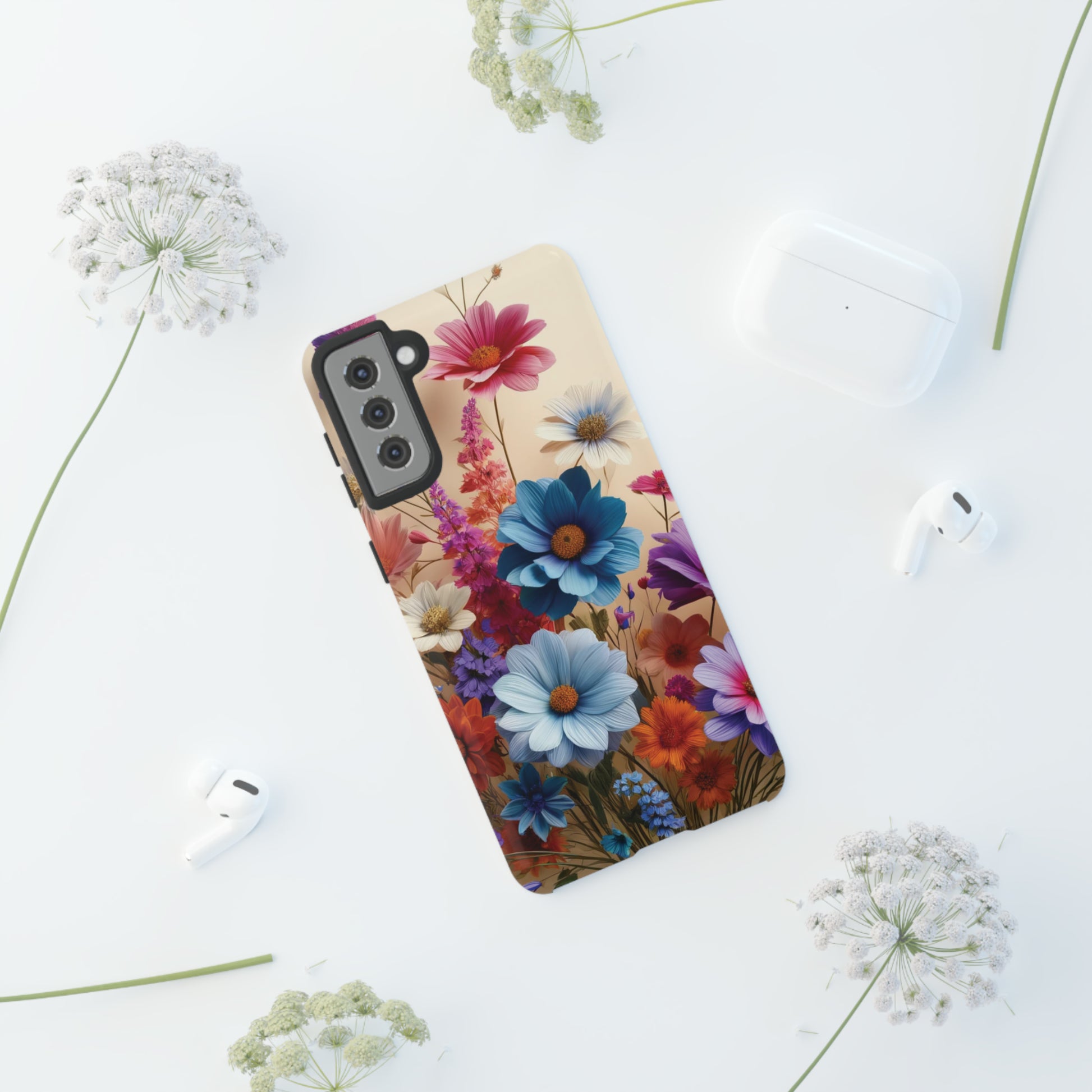 Best Phone Case Floral 3D Illusion Luxury Tough Case Floral Elegant Durable Stylish for Modern Devices iPhone 15, Samsung iPhone Samsung Accessory Gift for Her.