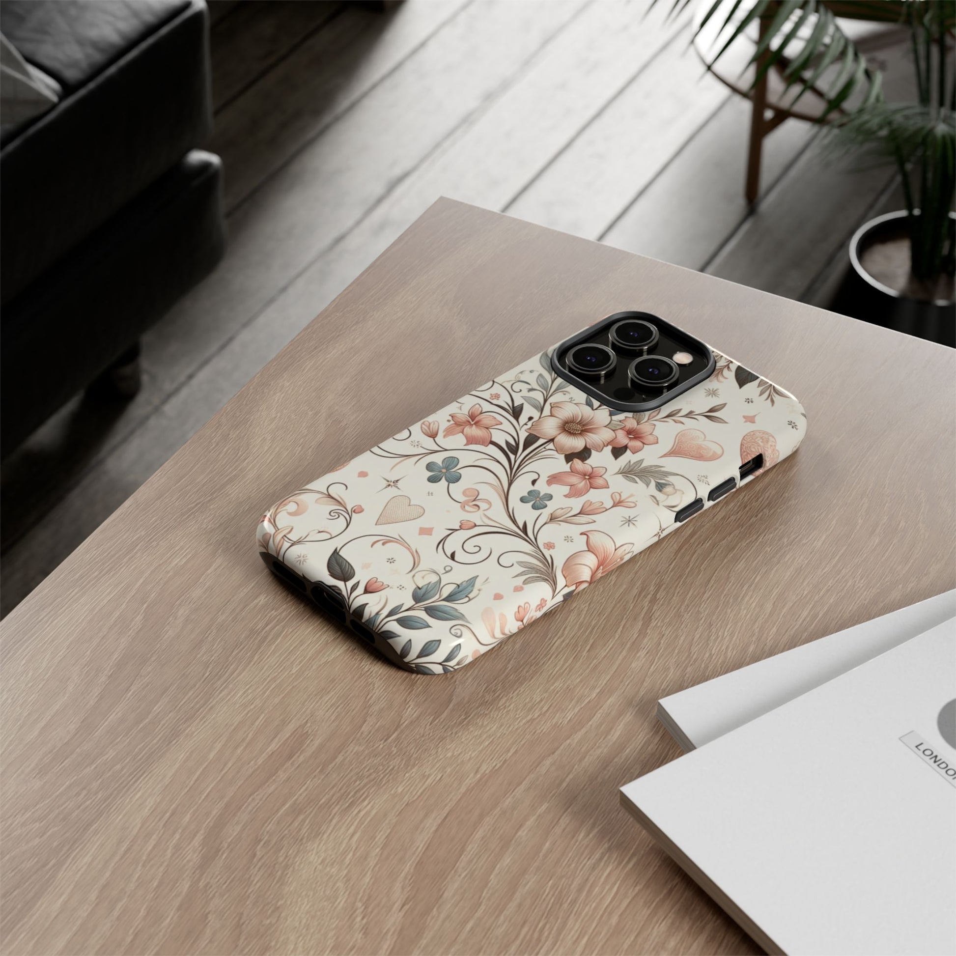 Floral Design Luxury Phone Tough Case Floral Elegant Durable Stylish for Modern Devices iPhone 17, 16 15, Samsung iPhone Samsung Accessory Gift for Her