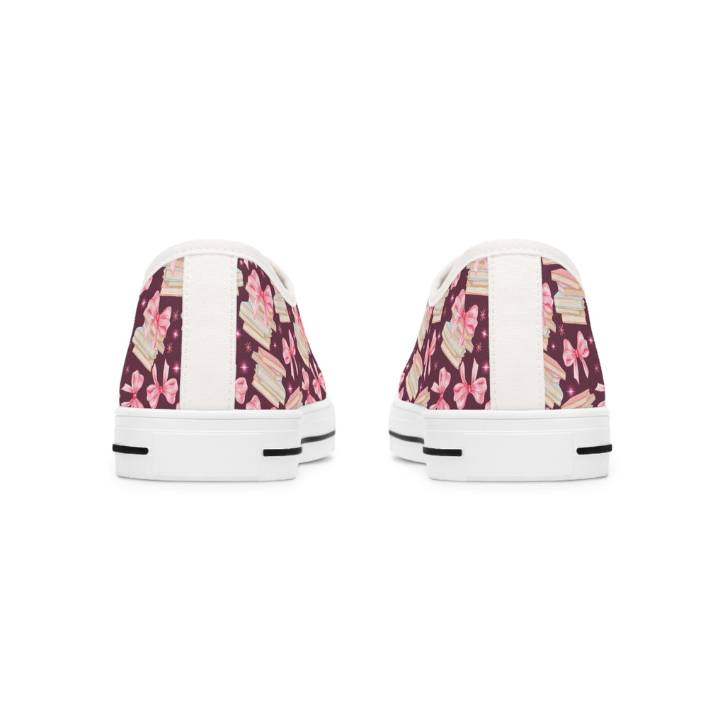 Coquette Pink Bows & Books Sneakers Step Out in Style with Stunning USA Symbol! Perfect for Everyday Wear and Proud Americans. Durable, High-Quality Footwear Everyday Activities - MRSBYVALLE