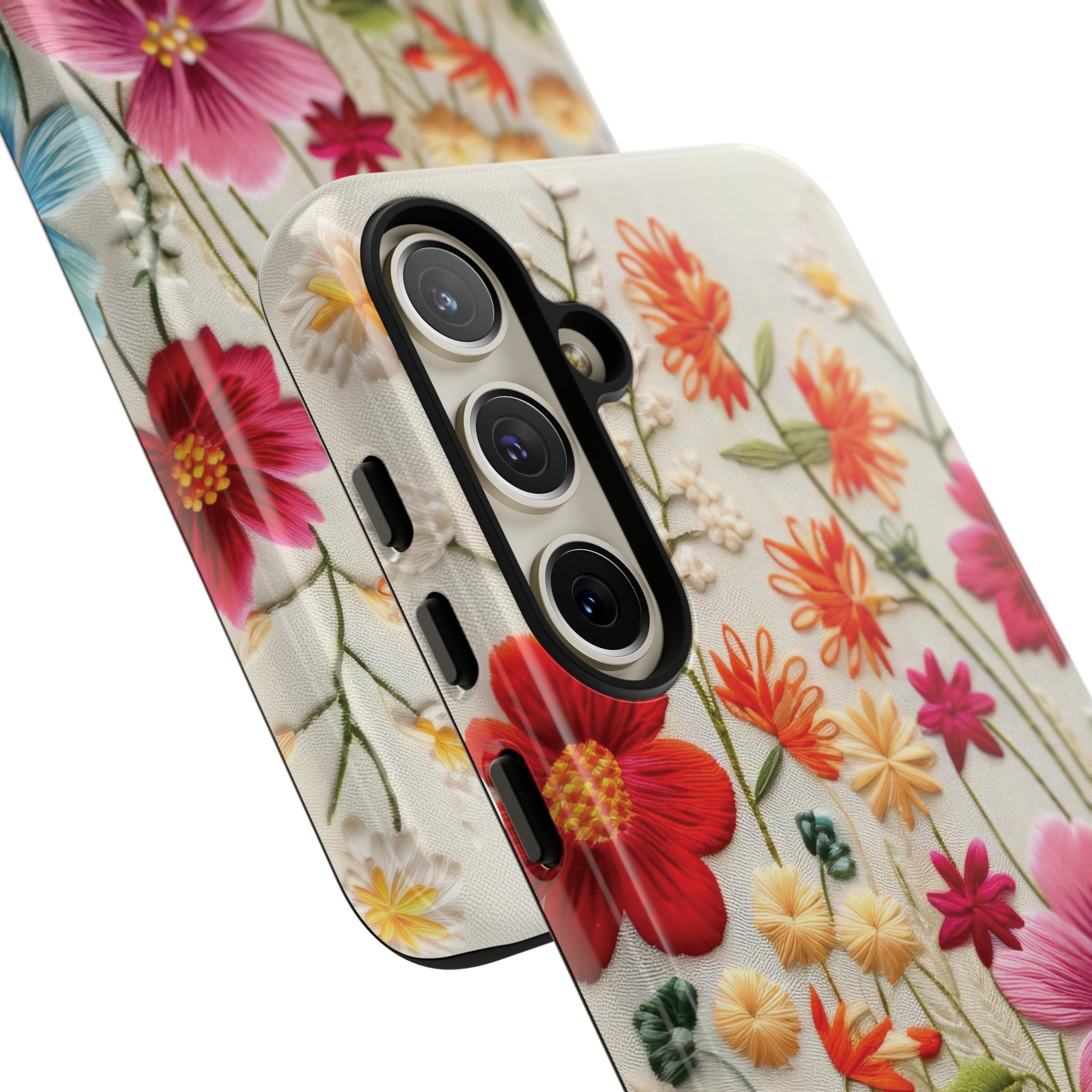 3D Floral Phone Case Elegant Faux Flower Durable for iPhone Samsung Smartphone iPhone 15, 14, 13 Samsung Gift for Mom