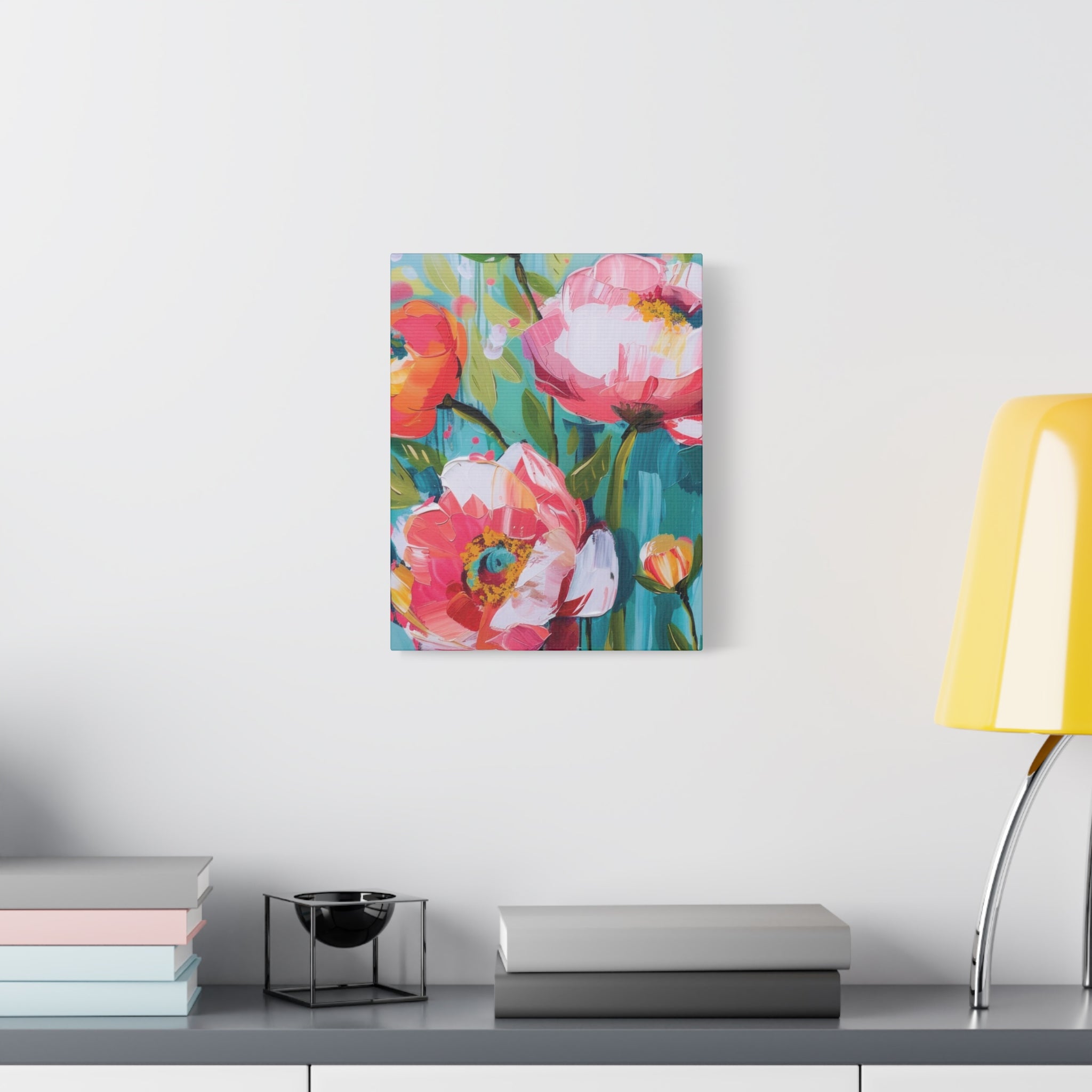 Unique Boho Floral Wall Art Matte Canvas Stretched, Vibrant Botanical Design, Perfect for Living Room, Bedroom, or Office Decor, Adds a Stylish Touch to Any Space - MRSBYVALLE