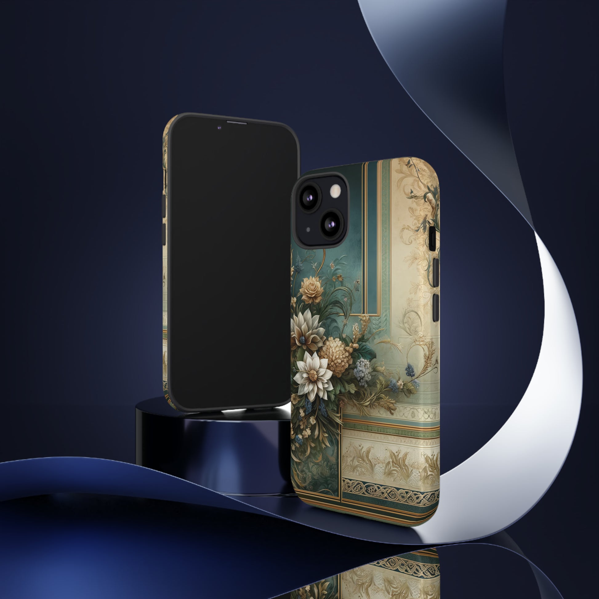 Victorian Floral Boho Luxury Phone Tough Case Floral Elegant Durable Stylish for Modern Devices iPhone 15, Samsung iPhone Samsung Accessory Gift for Her.