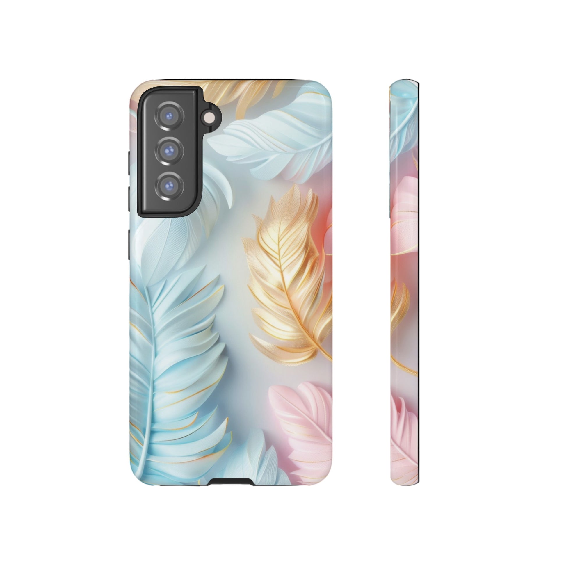 Pastel Feathers Protective Phone Case Gift for Her Phone 15, Samsung iPhone Samsung Gift for Her Case iPhone 15, Samsung iPhone Samsung Accessory Gift for Her