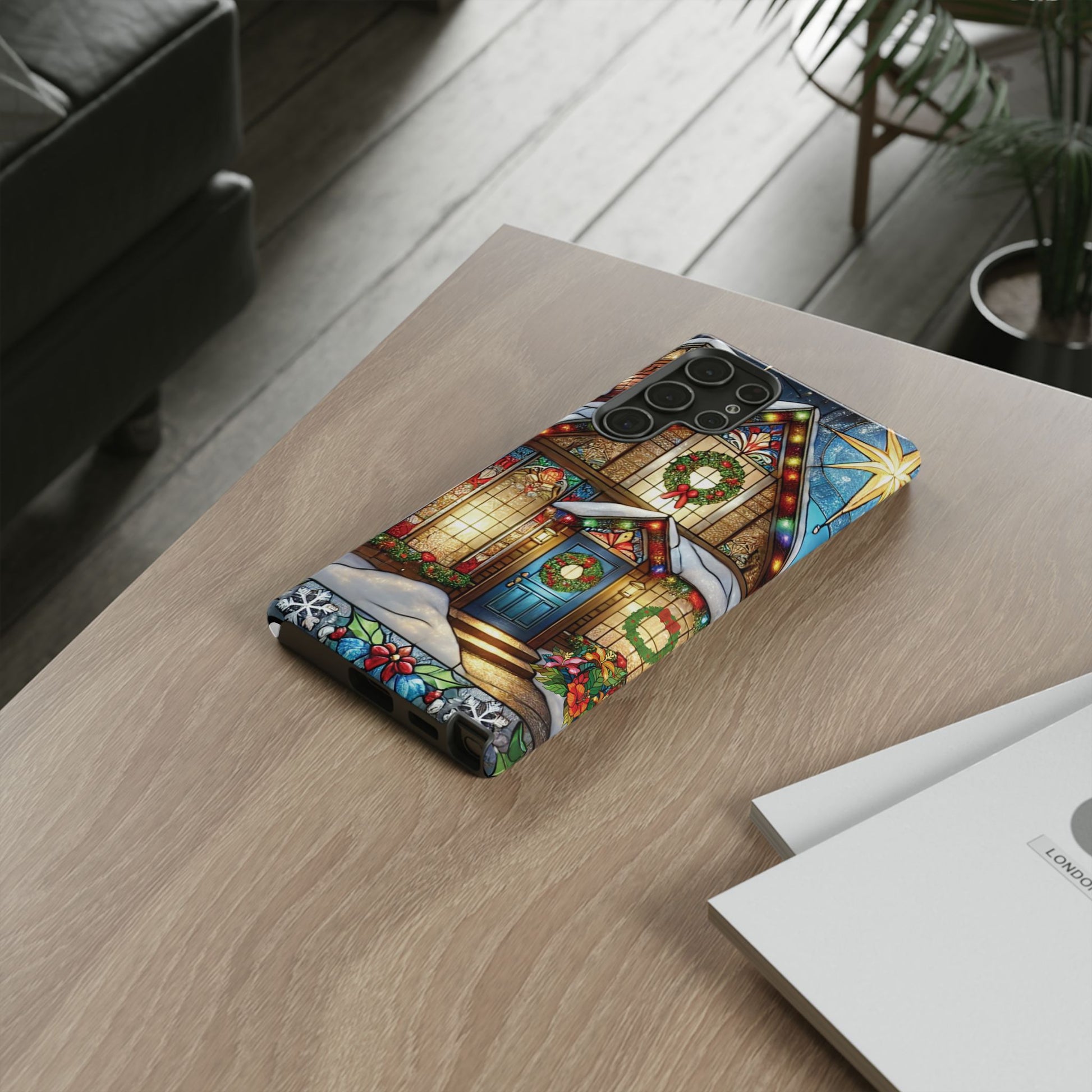Stain Glass Christmas Phone Case Unique Holiday Protection for Your Device | Stylish & Durable Cover Gift for Her Phone 15, Samsung iPhone Samsung Accessory Gift for Her - MRSBYVALLE