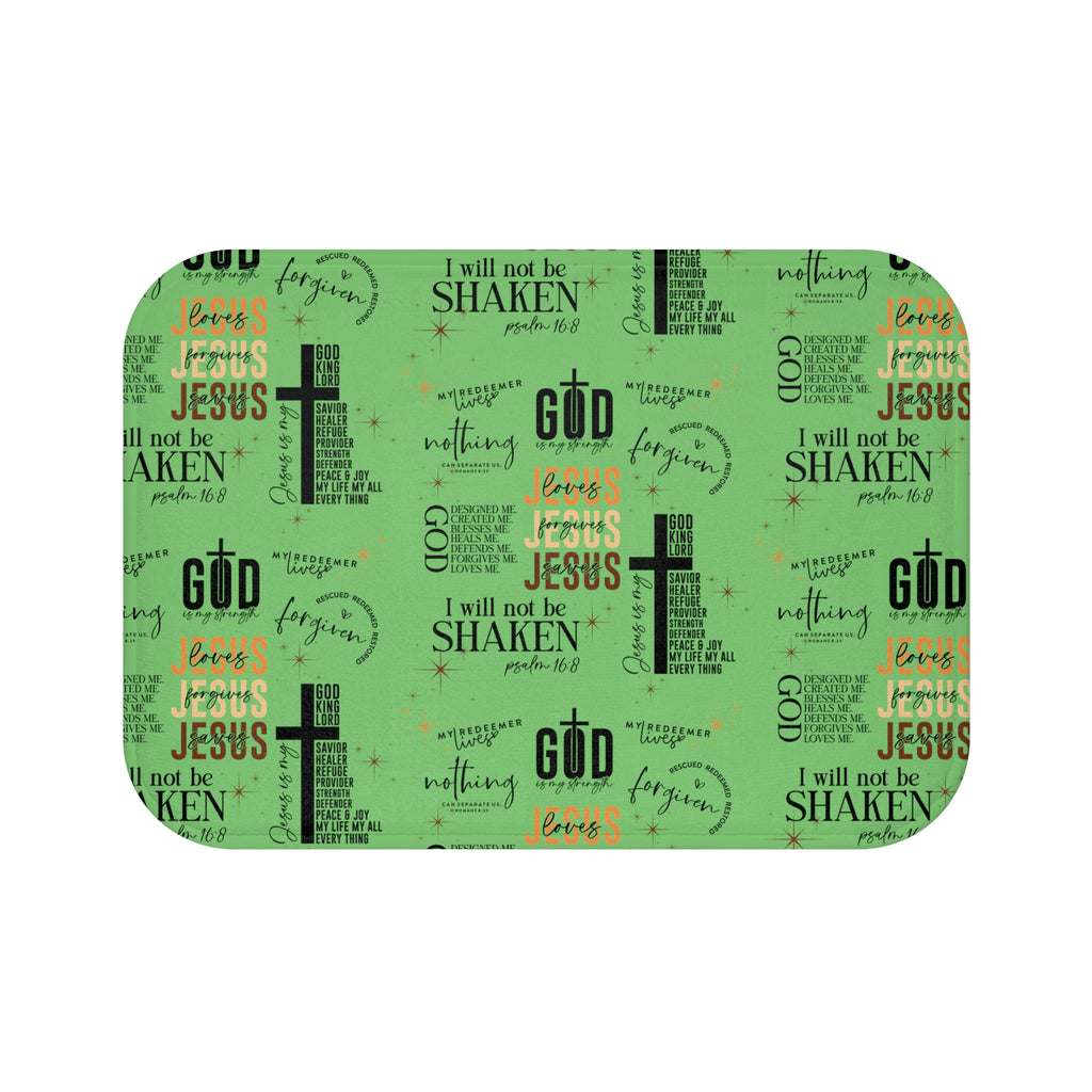 Tapis de bain chrétien avec citations de Jésus et versets bibliques – Antidérapant, absorbant, lavable en machine, mousse à mémoire de forme douce, décoration de foi pour salles de bain à domicile Confort à la maison