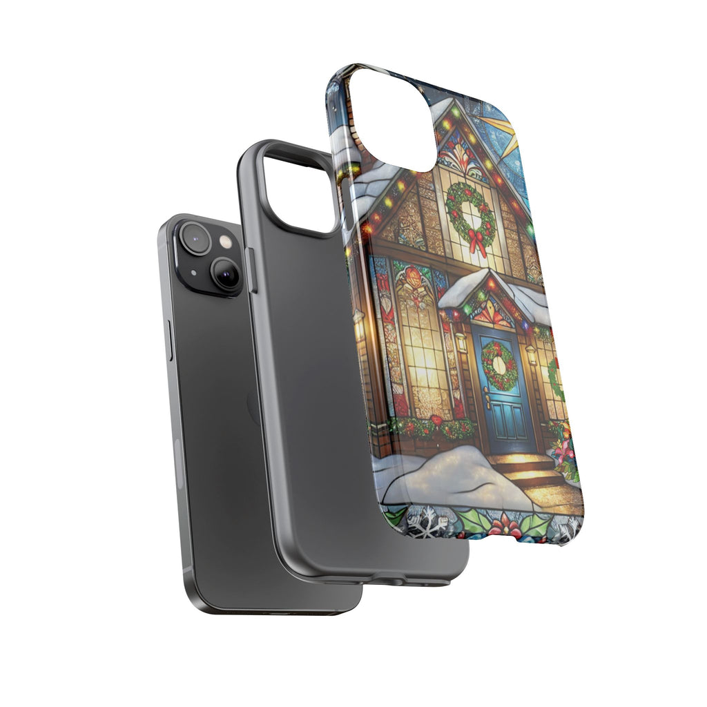 Stain Glass Christmas Phone Case Unique Holiday Protection for Your Device | Stylish & Durable Cover Gift for Her Phone 15, Samsung iPhone Samsung Accessory Gift for Her