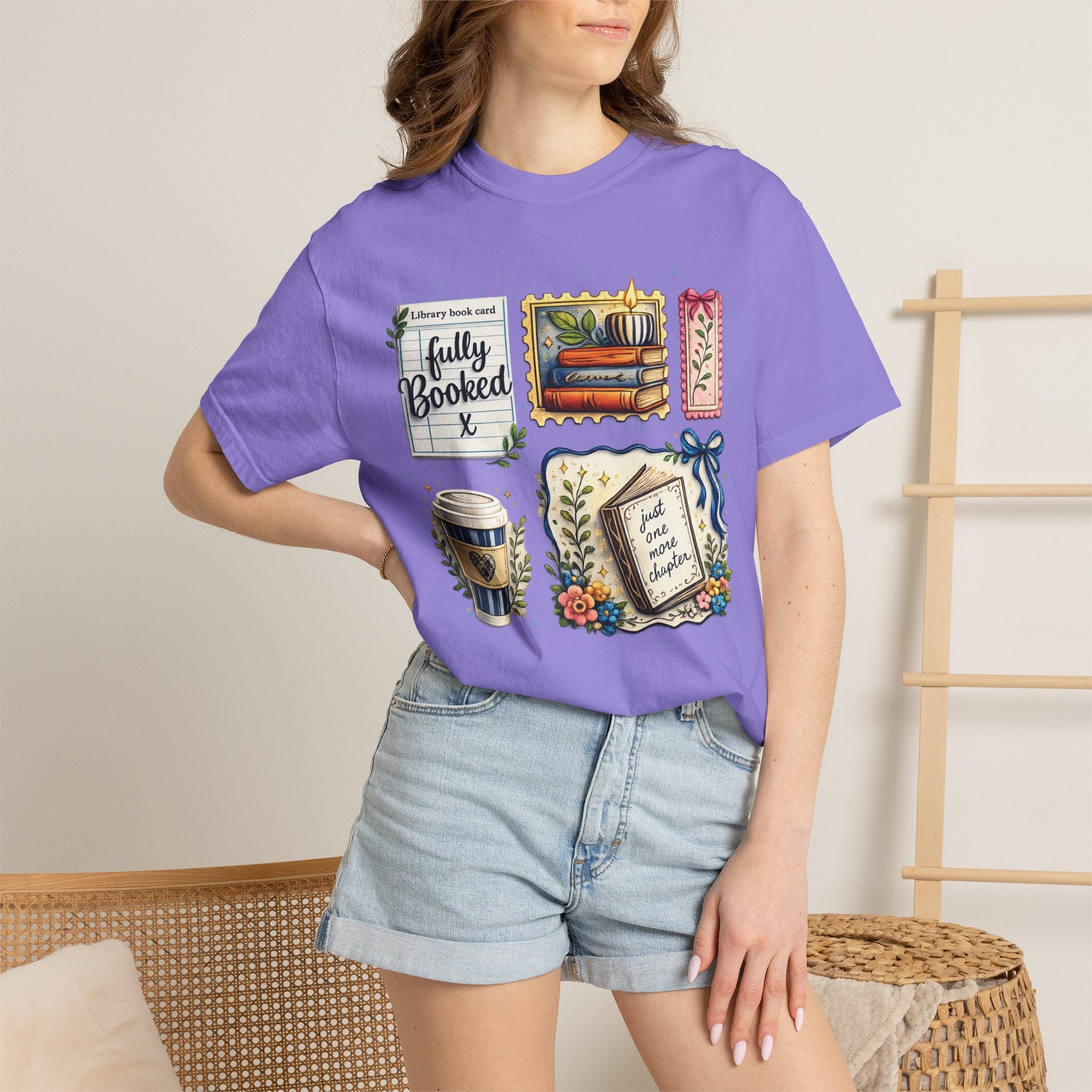Comfort Colors “Just One More Chapter & Coffee” Shirt Cozy Book Lover Tee