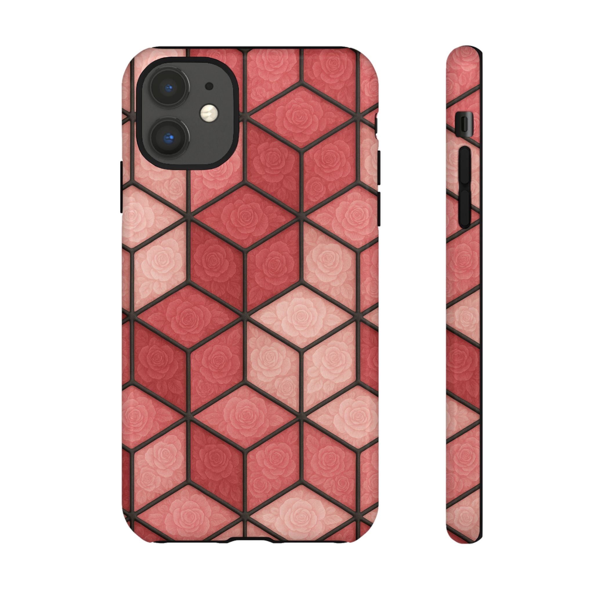 Geometric Stained Glass Illusion Phone Case Colorful Abstract Art, Aesthetic Protective Cover for iPhone, Samsung & Google, Unique Gift Idea Mom