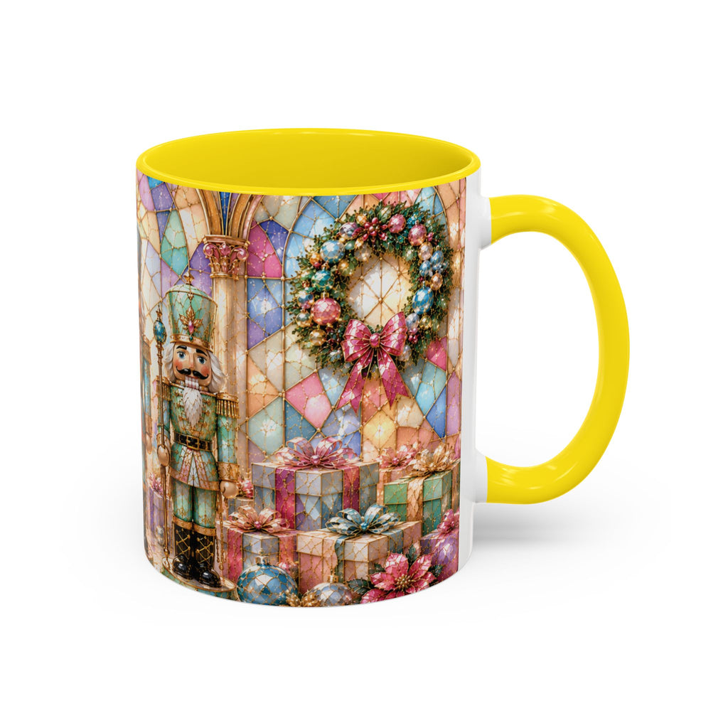Nutcracker Christmas Coffee Mug – Festive Stained-Glass Holiday Accent Cup (11/15oz) Gift for Her
