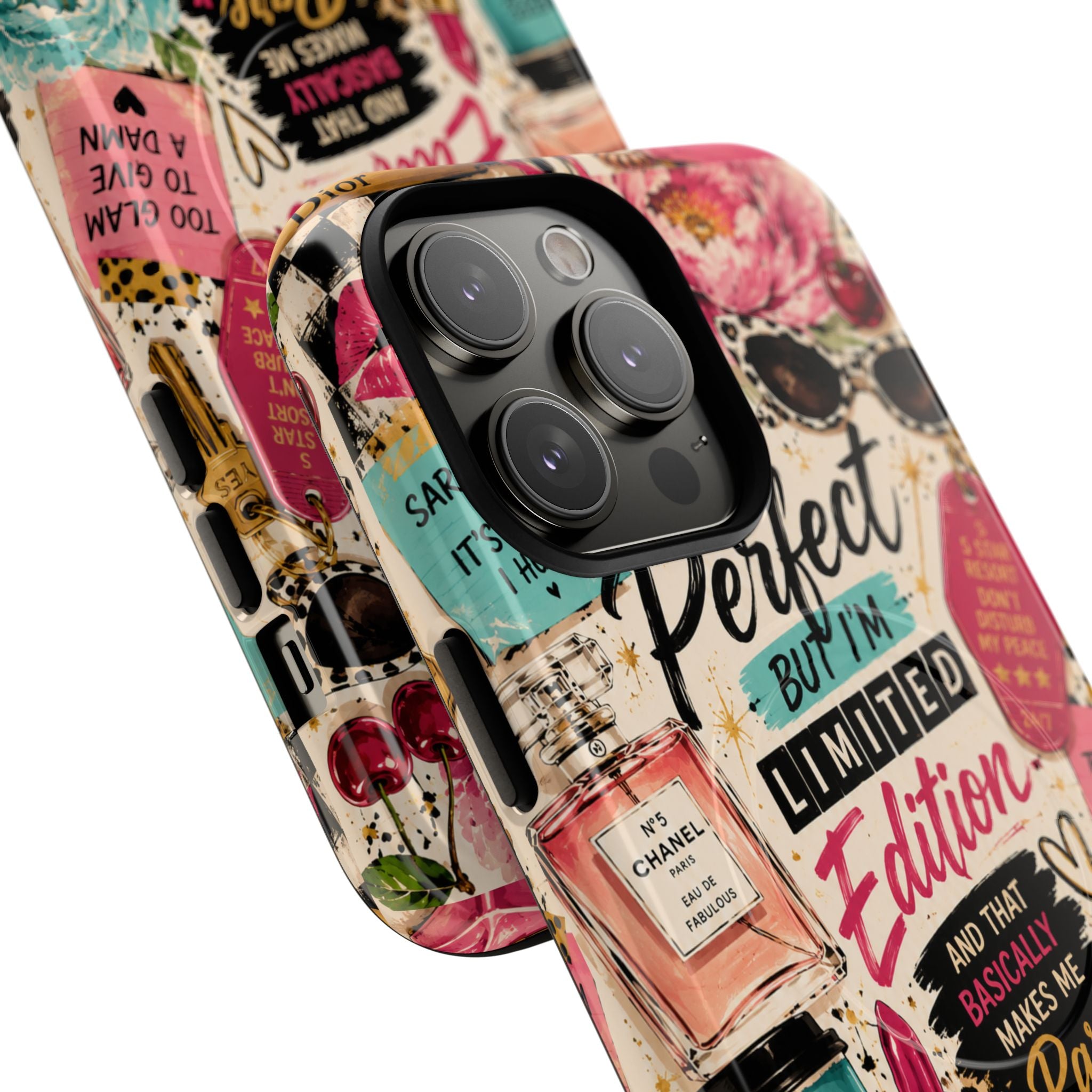 Perfect I'm Limited Edition phone case Tough Magnetic Case has Retro Funny Women's Gift Chic Pink Vintage iPhone & Samsung