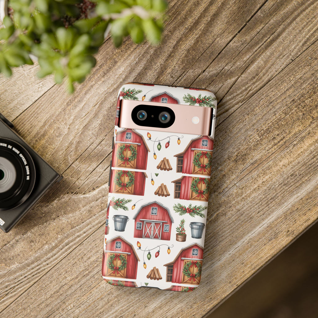 Farmhouse Christmas Design Phone Case - Stylish, Protective Cover for All Models Gift for Mom Accessory Gift for Her