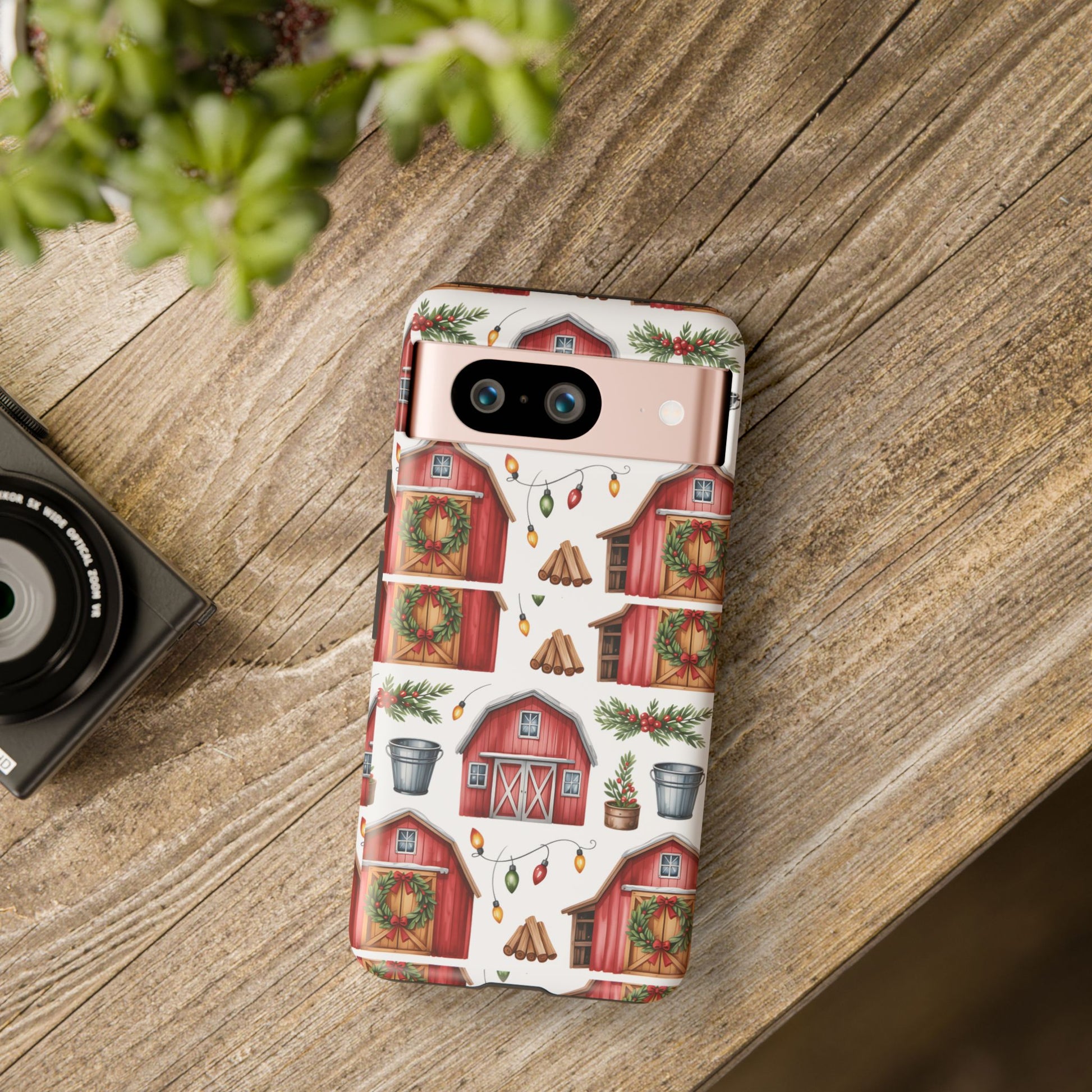 Farmhouse Christmas Design Phone Case - Stylish, Protective Cover for All Models Gift for Mom Accessory Gift for Her