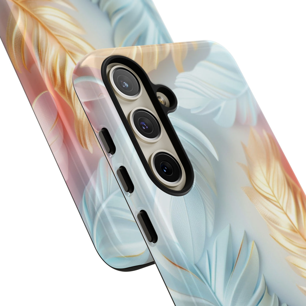 Pastel Feathers Protective Phone Case Gift for Her Phone 15, Samsung iPhone Samsung Gift for Her Case iPhone 15, Samsung iPhone Samsung Accessory Gift for Her