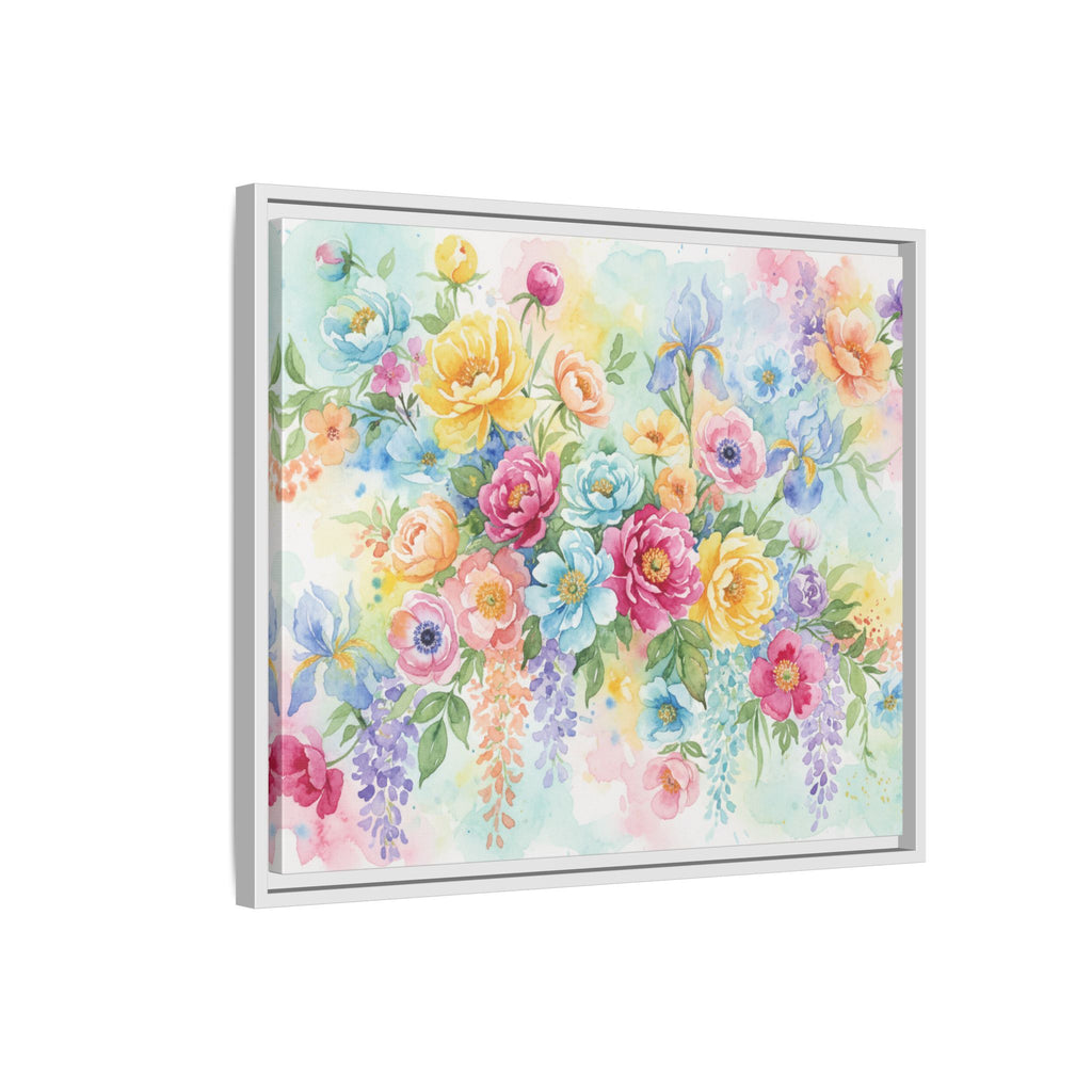 Toile Bouquet Floral Aquarelle, Art Mural Mat Encadré | Art Mural Multicolore