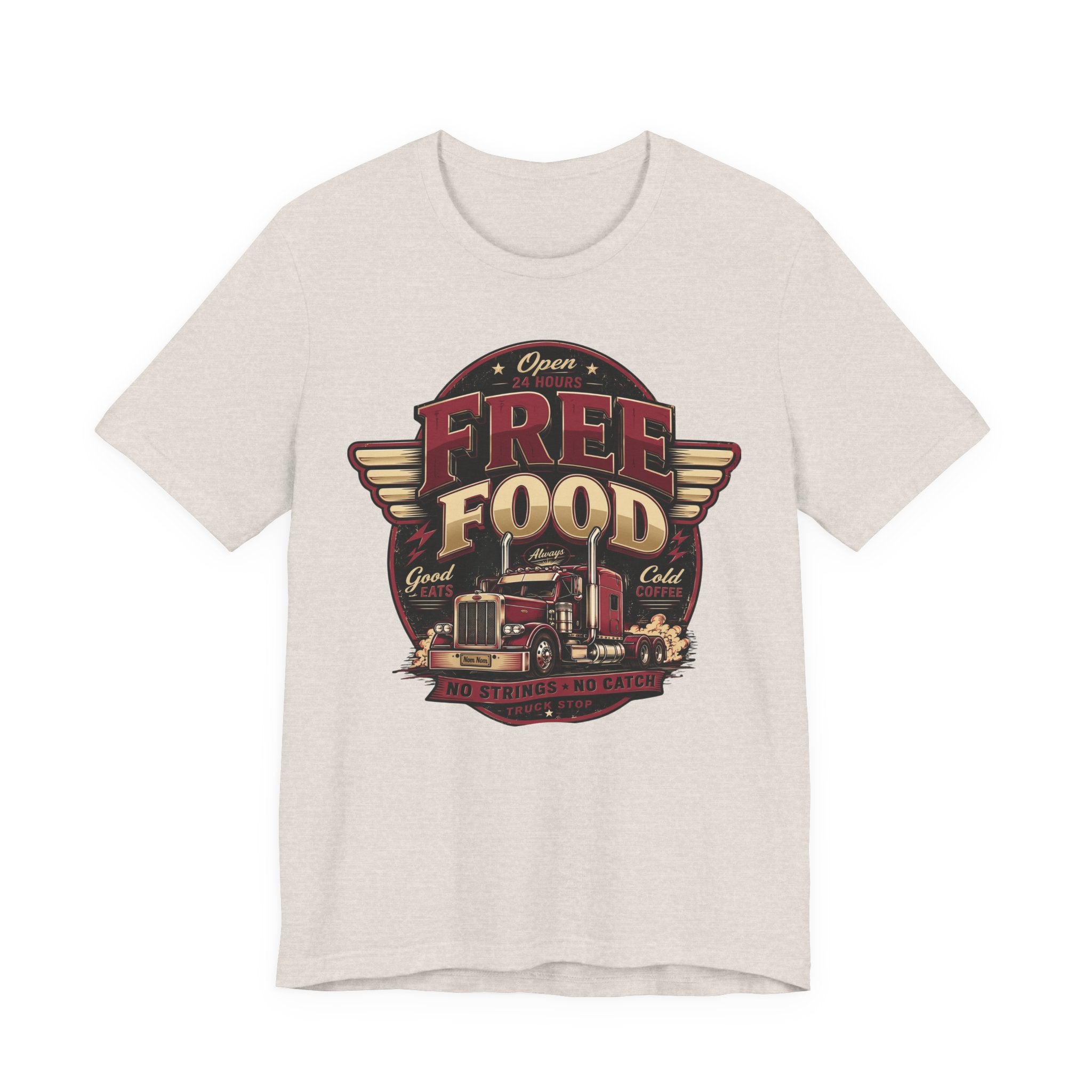 T-shirt humoristique « Free Food » pour camion de cuisine, parfait pour papa ou mari