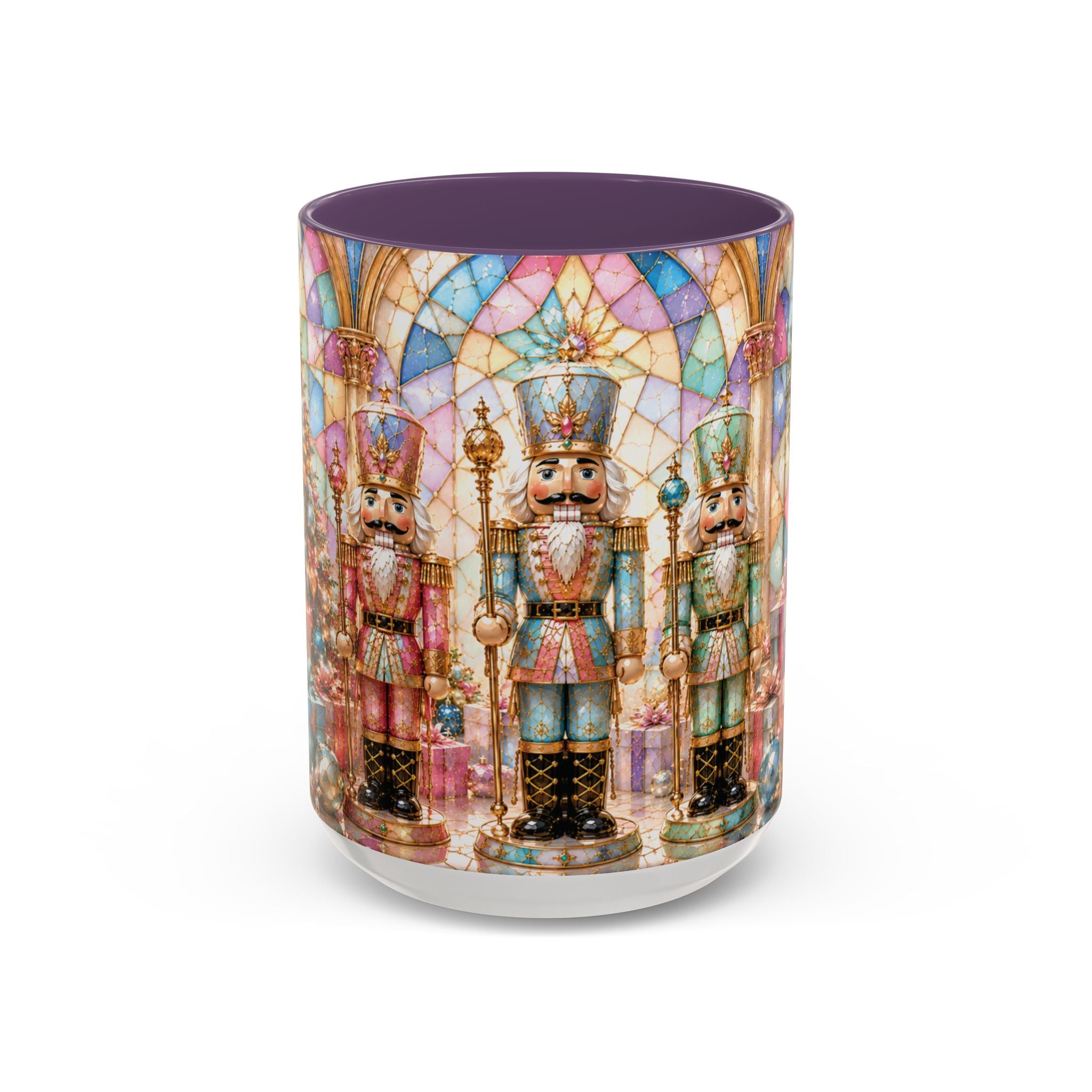 Nutcracker Christmas Coffee Mug – Festive Stained-Glass Holiday Accent Cup (11/15oz) Gift for Her