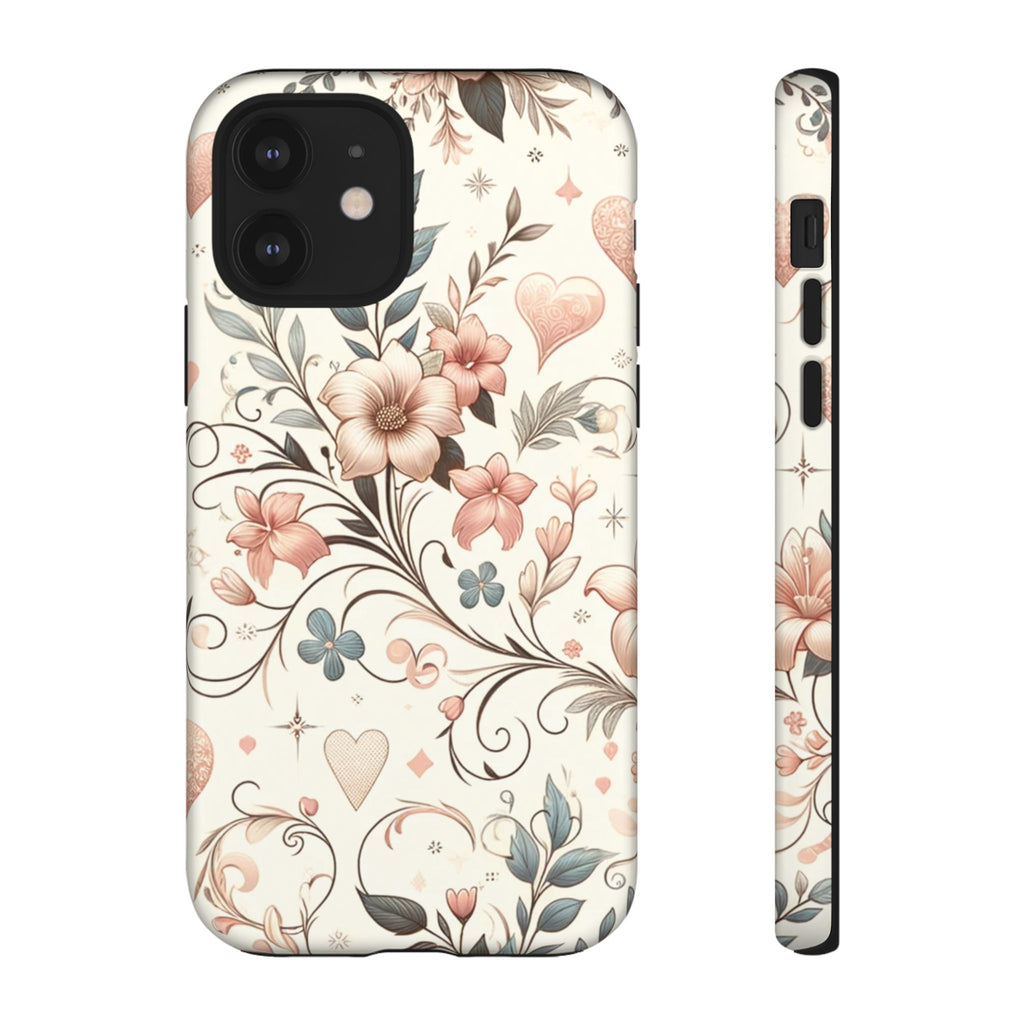 Floral Design Luxury Phone Tough Case Floral Elegant Durable Stylish for Modern Devices iPhone 17, 16 15, Samsung iPhone Samsung Accessory Gift for Her