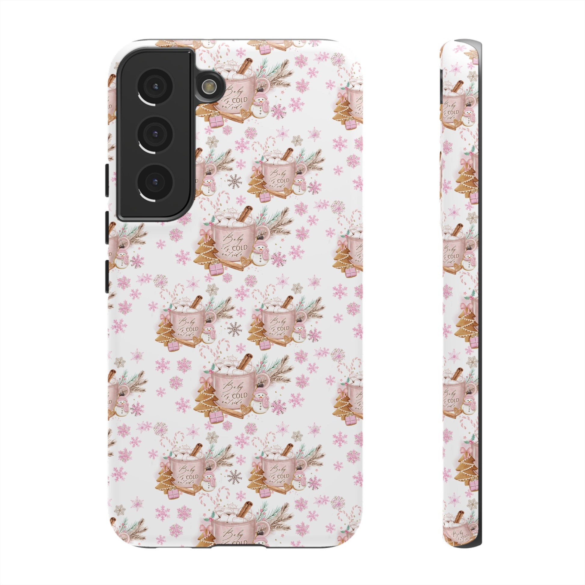 Baby it's Cold Outside Pink and White Phone Case Unique Holiday Protection for Your Device | Stylish & Durable Cover Gift for Her Phone 15, Samsung iPhone Samsung Accessory Gift for Her