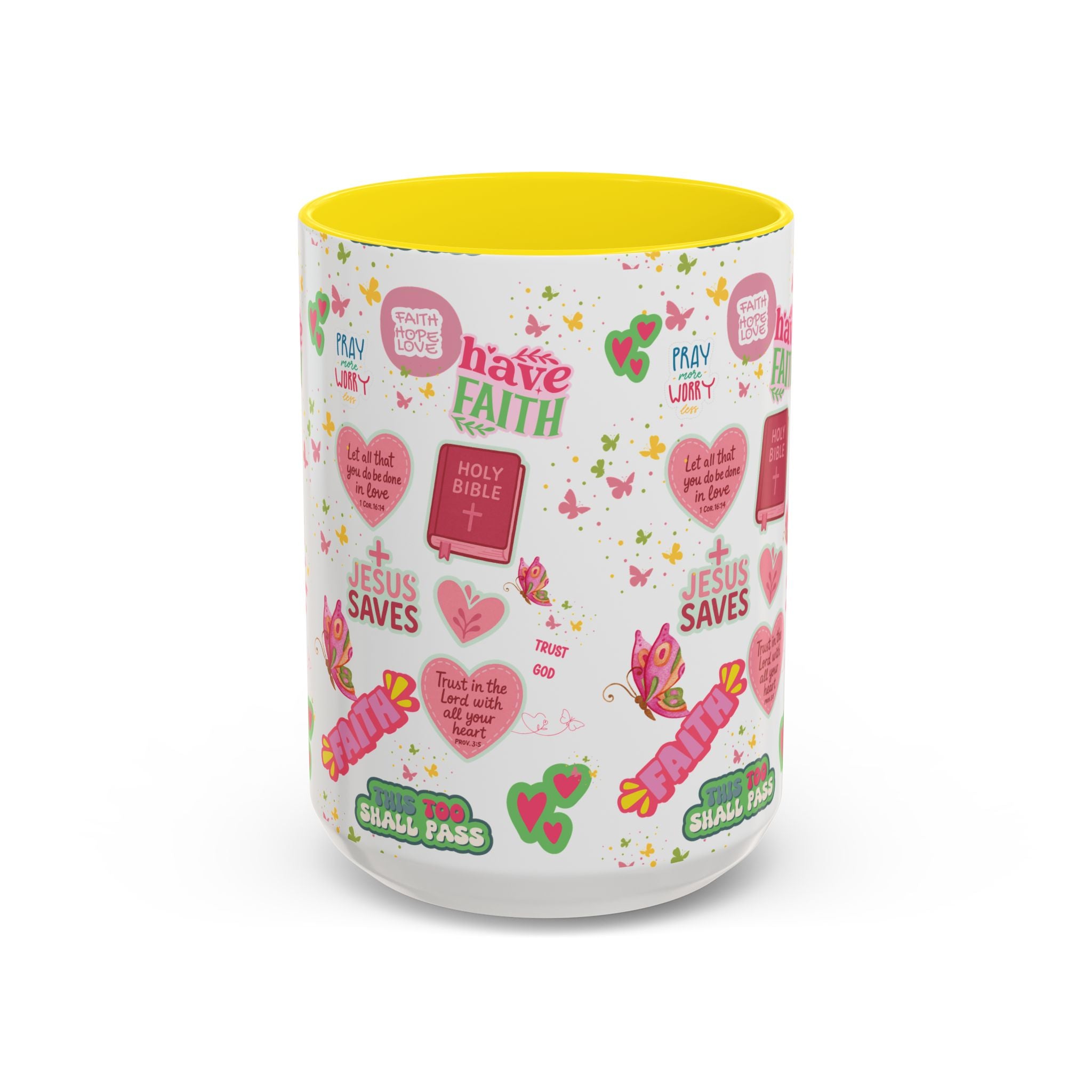 Commencez votre journée avec la foi | Mug chrétien avec verset biblique | Cadeau inspirant pour chrétiens | Mug à café en céramique 325 ml et 443 ml Matins de printemps douillets