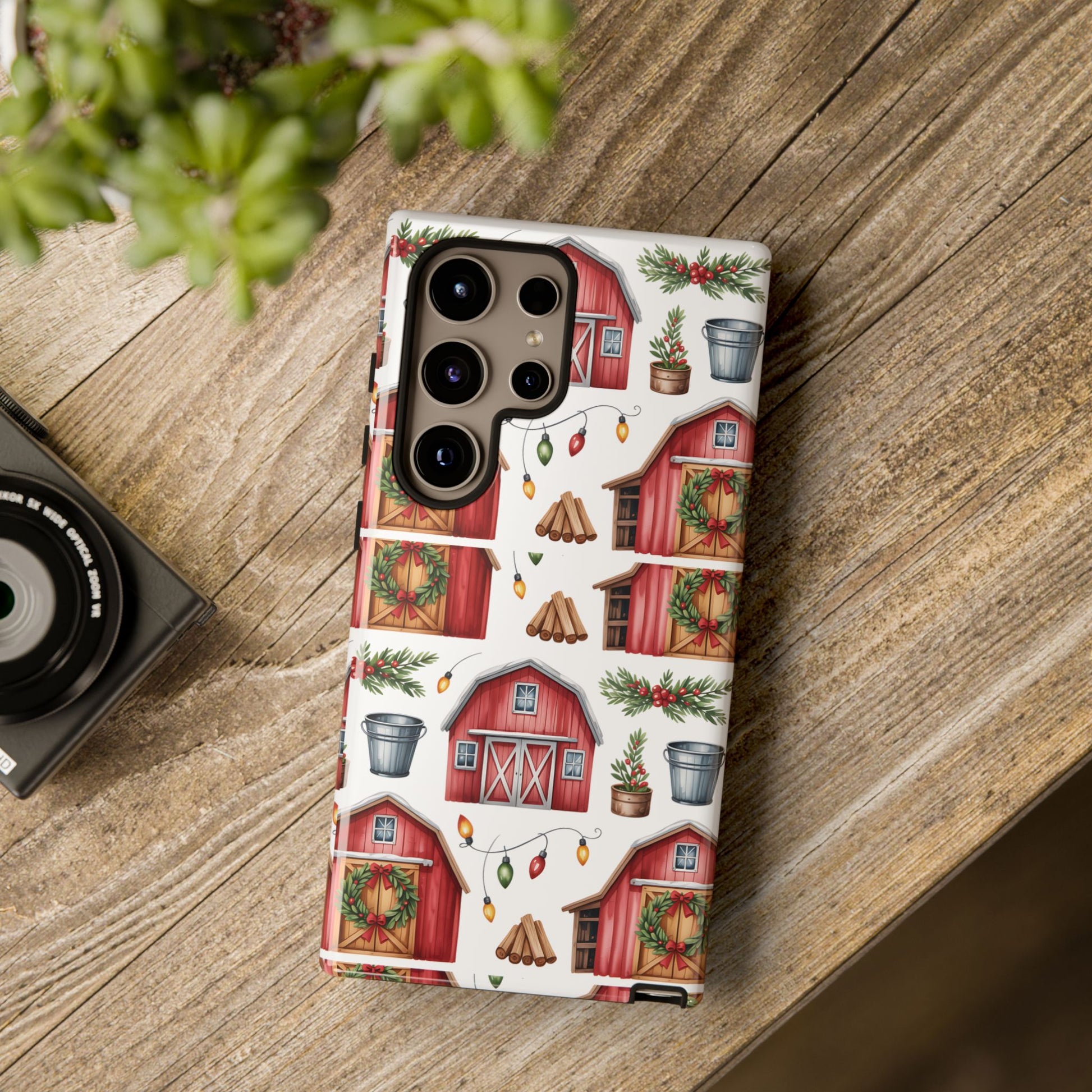 Farmhouse Christmas Design Phone Case - Stylish, Protective Cover for All Models Gift for Mom Accessory Gift for Her