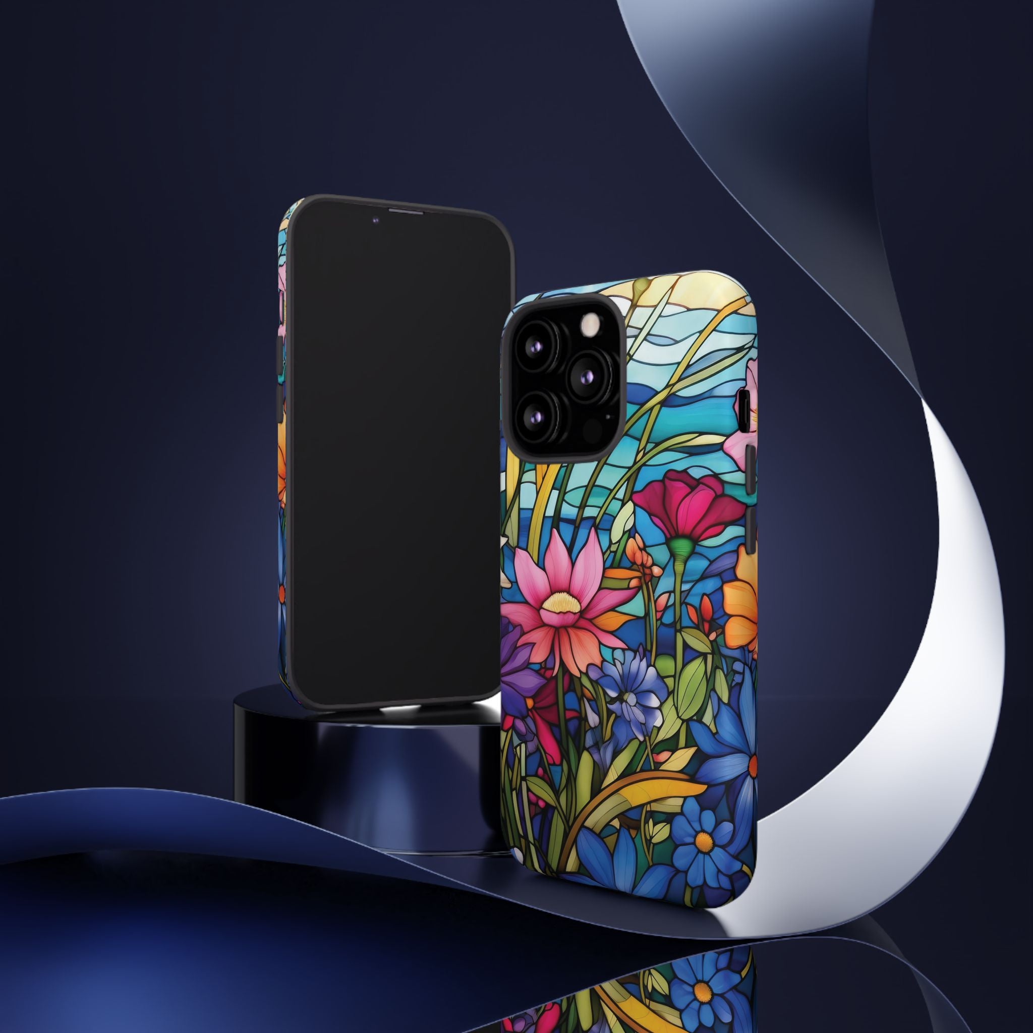 Wildflowers Stain Glass Illusion Phone Case Unique Holiday Protection for Your Device | Stylish & Durable Cover Gift for Her Phone 15, Samsung iPhone Samsung Accessory Gift for Her