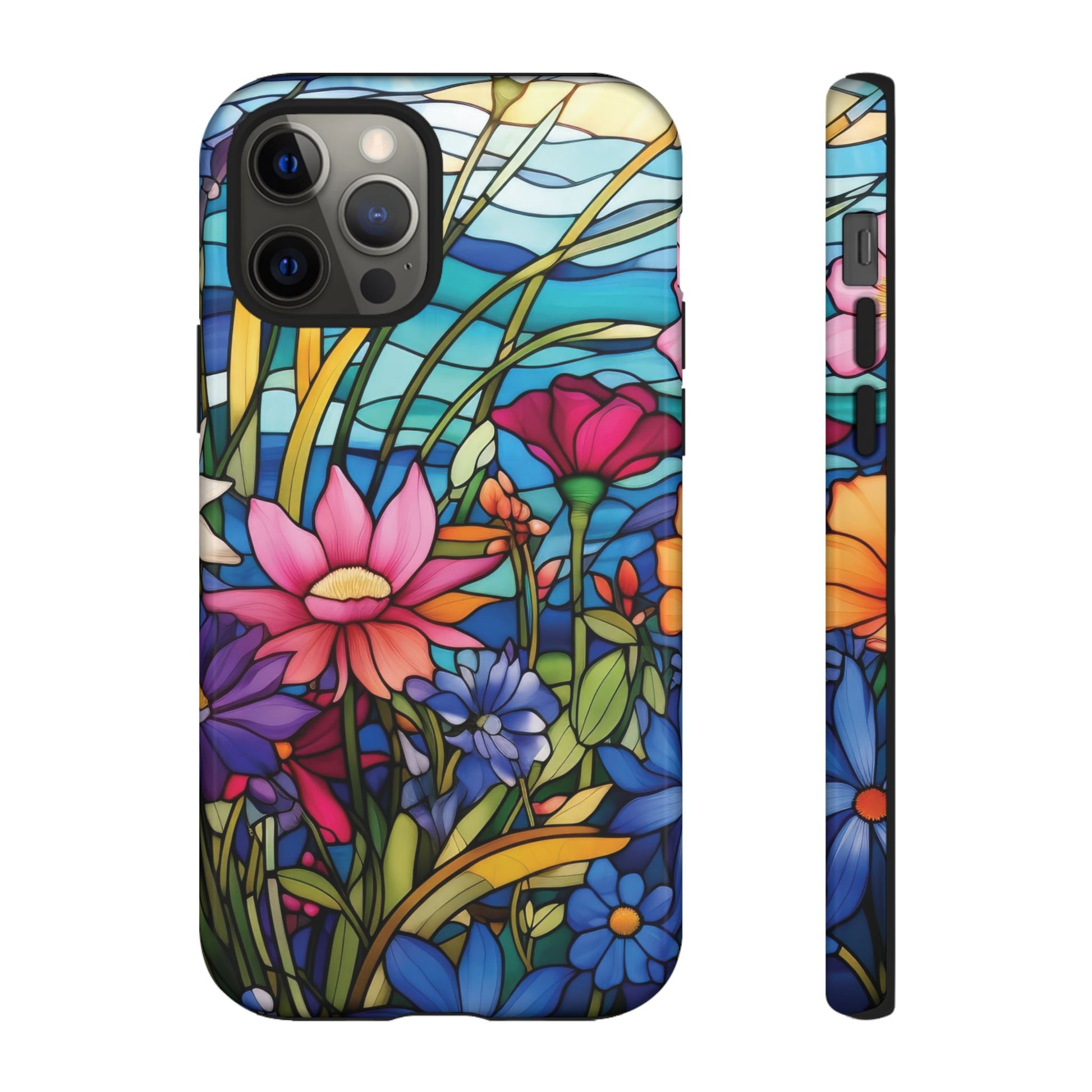 Wildflowers Stain Glass Illusion Phone Case Unique Holiday Protection for Your Device | Stylish & Durable Cover Gift for Her Phone 15, Samsung iPhone Samsung Accessory Gift for Her
