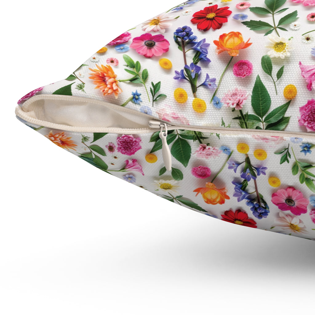 Modern Wildflowers Decorative Pillow - Available in 16x16, 18x18, 20x20 - Vibrant Accent for Living Room, Bedroom, or Sofa Decor 100% Polyester with Double-Sided Print