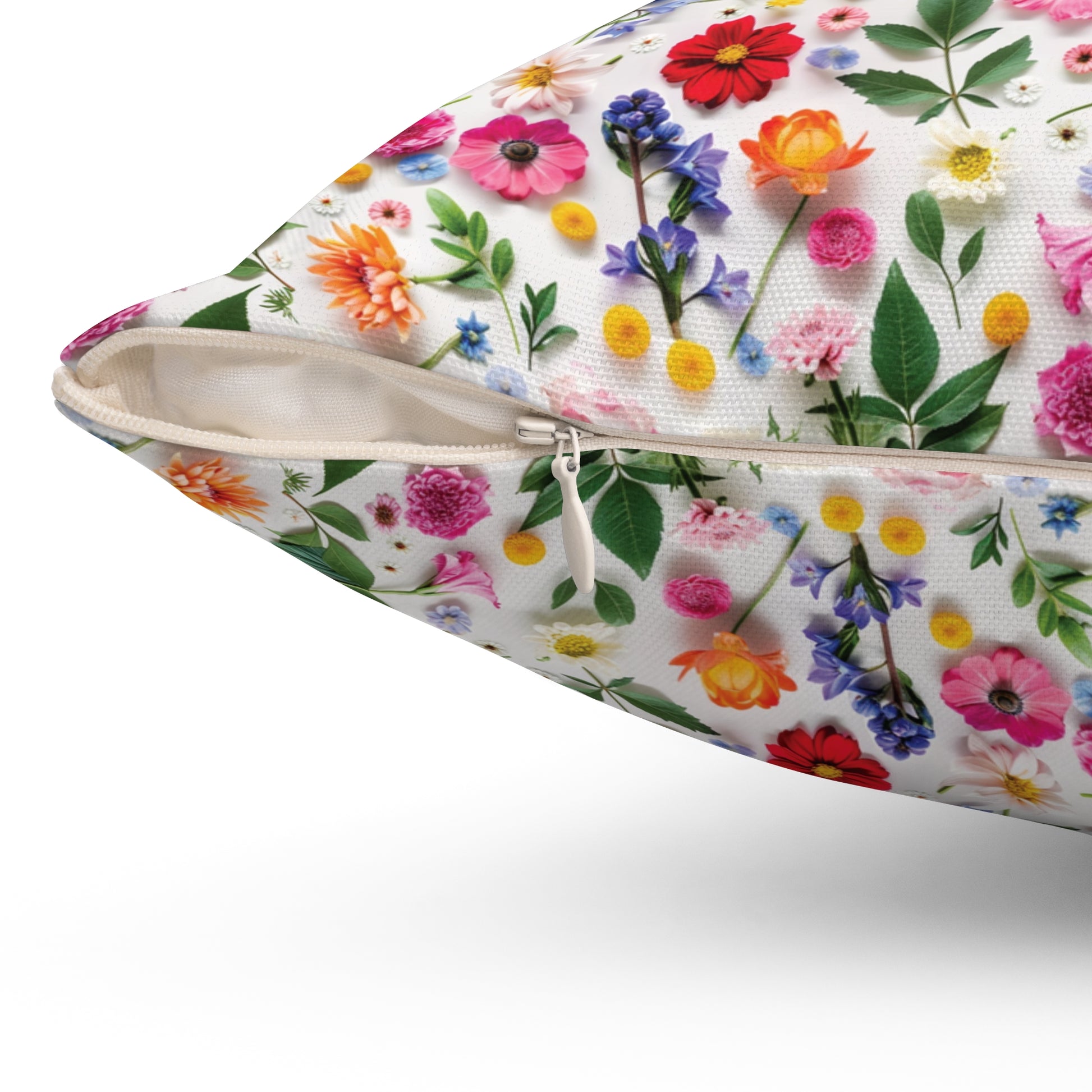 Modern Wildflowers Decorative Pillow - Available in 16x16, 18x18, 20x20 - Vibrant Accent for Living Room, Bedroom, or Sofa Decor 100% Polyester with Double-Sided Print