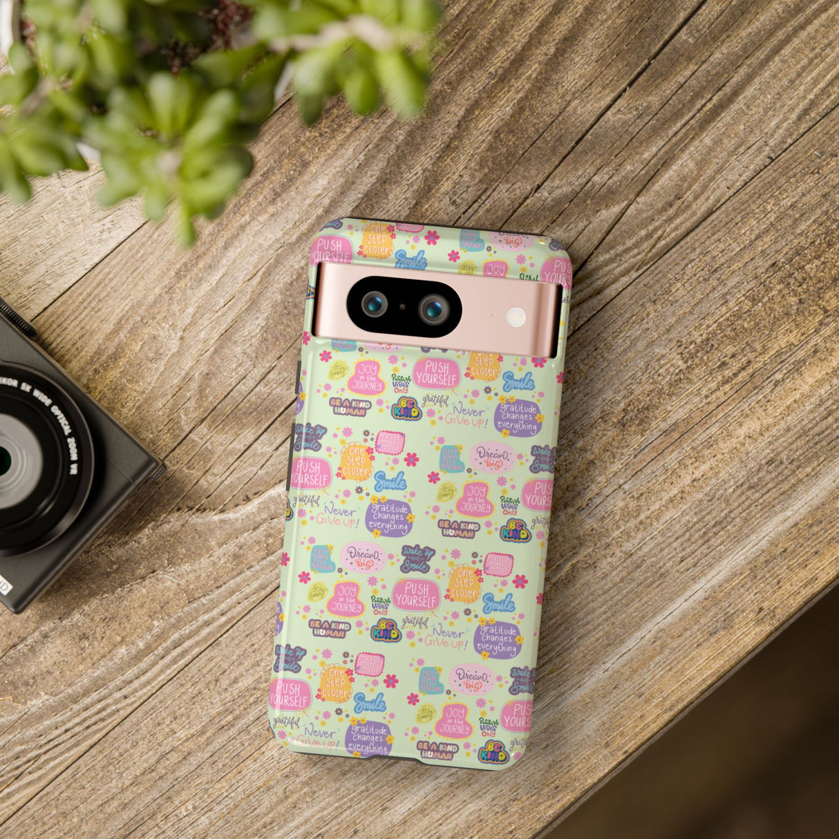 Good Vibes Only Protective Phone Case  Shockproof Slim Aesthetic Motivational Quote Cover, Positive Affirmation Gift for Mom, Teens & Besties | iPhone & Galaxy