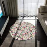 Wildflowers Round Rug - Modern 3D Illusion Abstract Design, 60x60 Inches - Perfect for Bedroom & Living Room Decor, Adds Vibrant Style and Comfort to Any Space