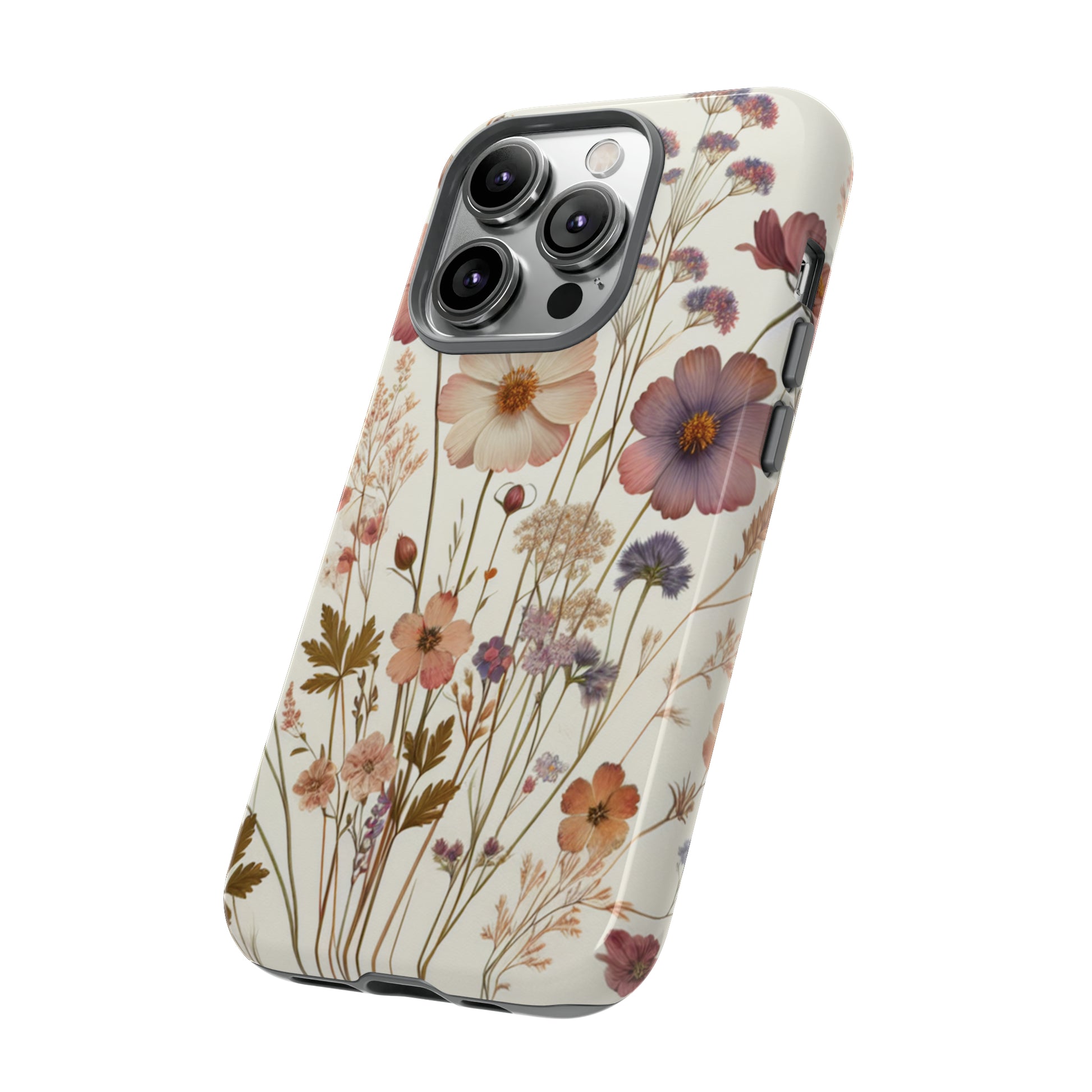 Wildflower Boho Luxury Phone Tough Case Floral Elegant Durable Stylish for Modern Devices iPhone 15, Samsung iPhone Samsung Accessory Gift for Her.