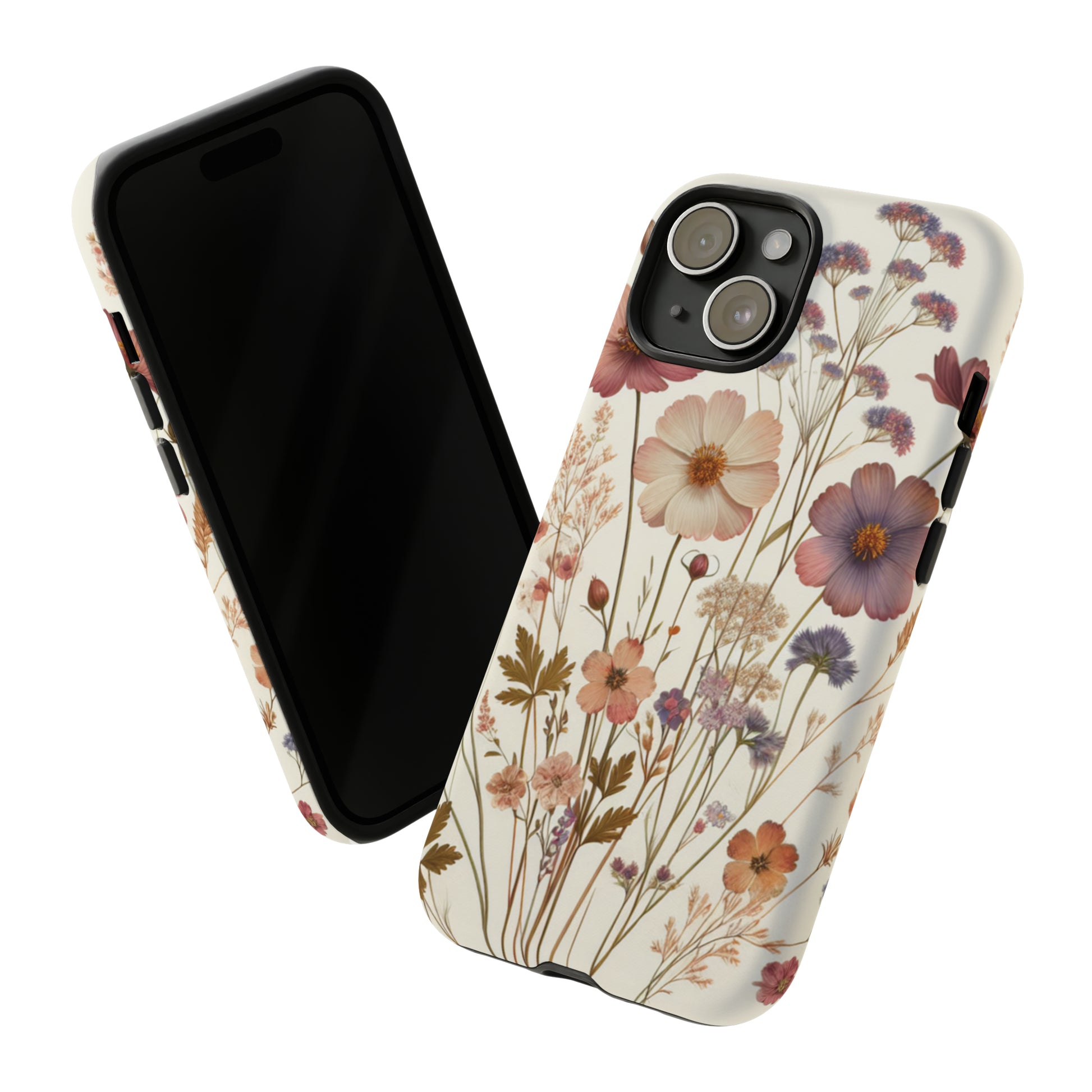 Wildflower Boho Luxury Phone Tough Case Floral Elegant Durable Stylish for Modern Devices iPhone 15, Samsung iPhone Samsung Accessory Gift for Her.