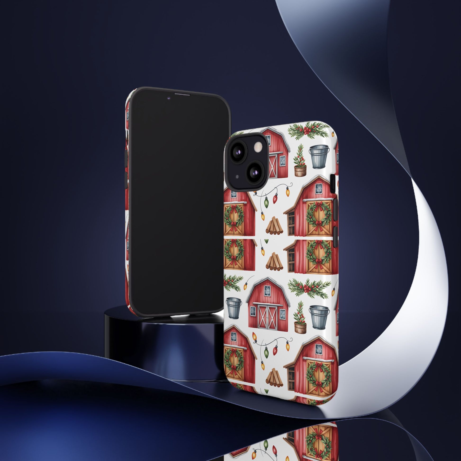 Farmhouse Christmas Design Phone Case - Stylish, Protective Cover for All Models Gift for Mom Accessory Gift for Her